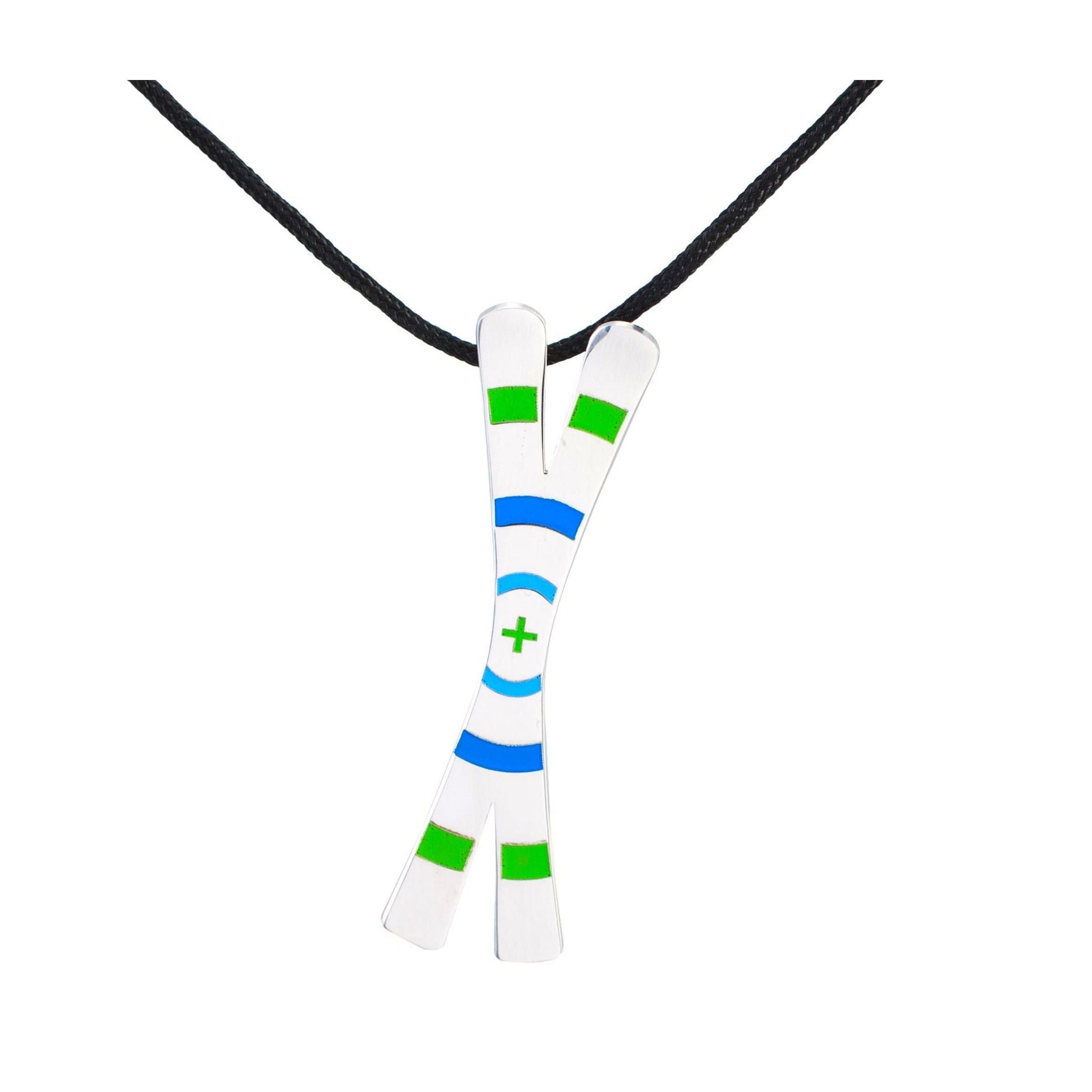 Silver+Surf Schmuck Ski Cross Circle Winter L Silver