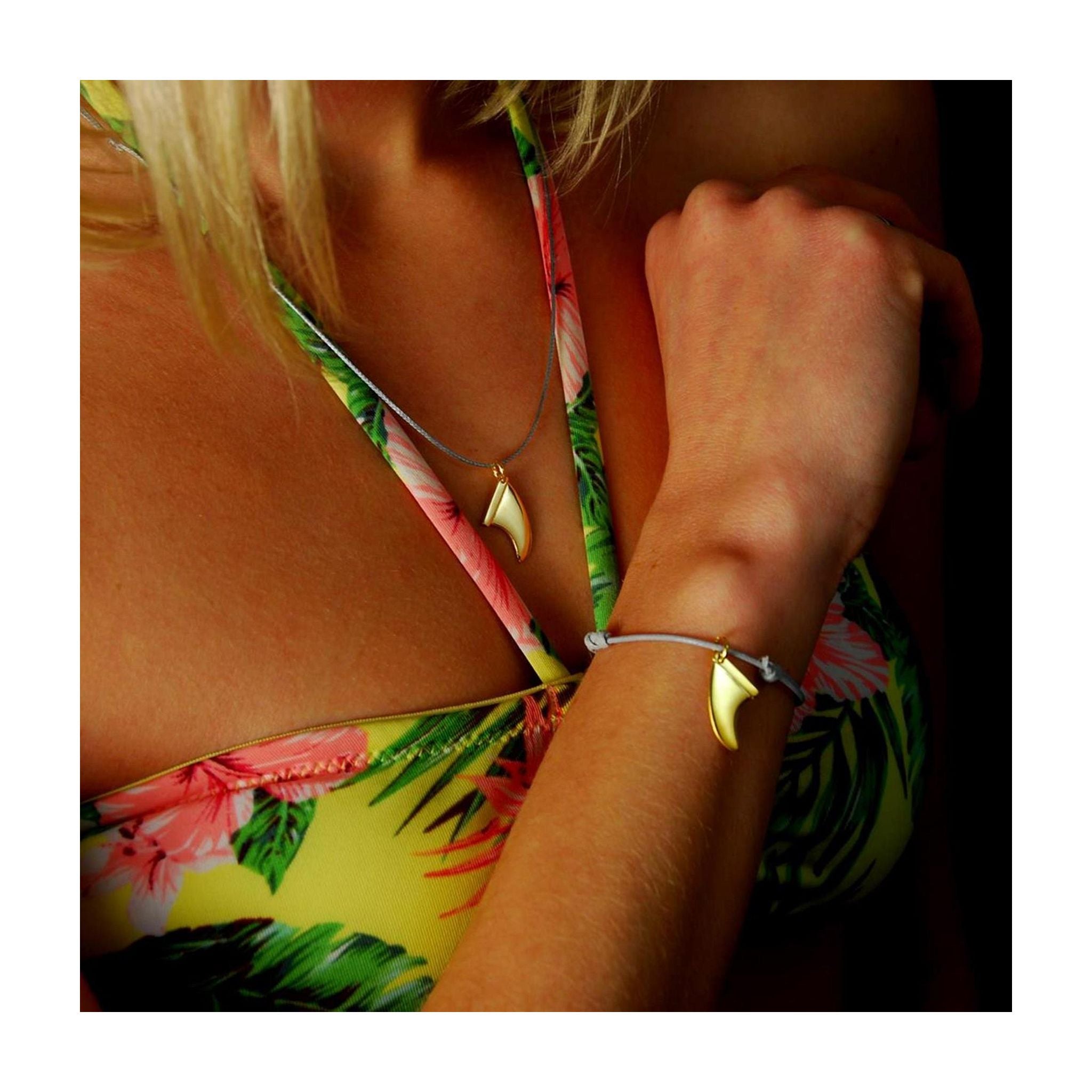 Silver+Surf Silberschmuck Surfboard-Finne S Gold