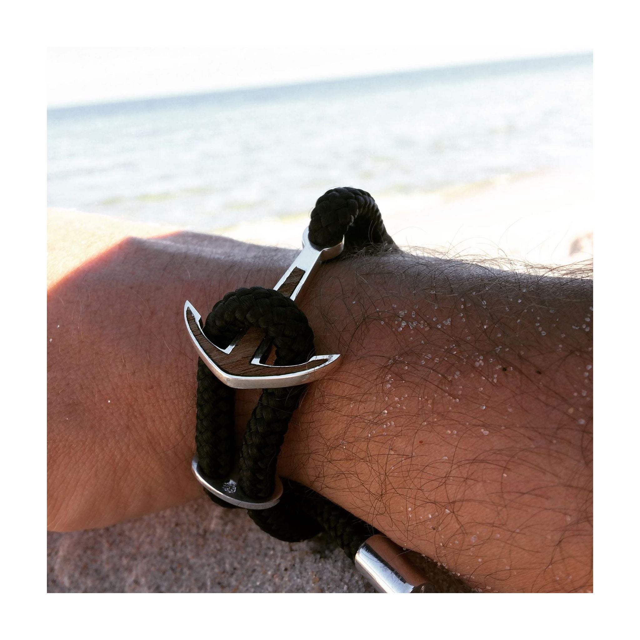 Silver+Surf Silber Schmuck Boot Anker Wood Armband XL Wood