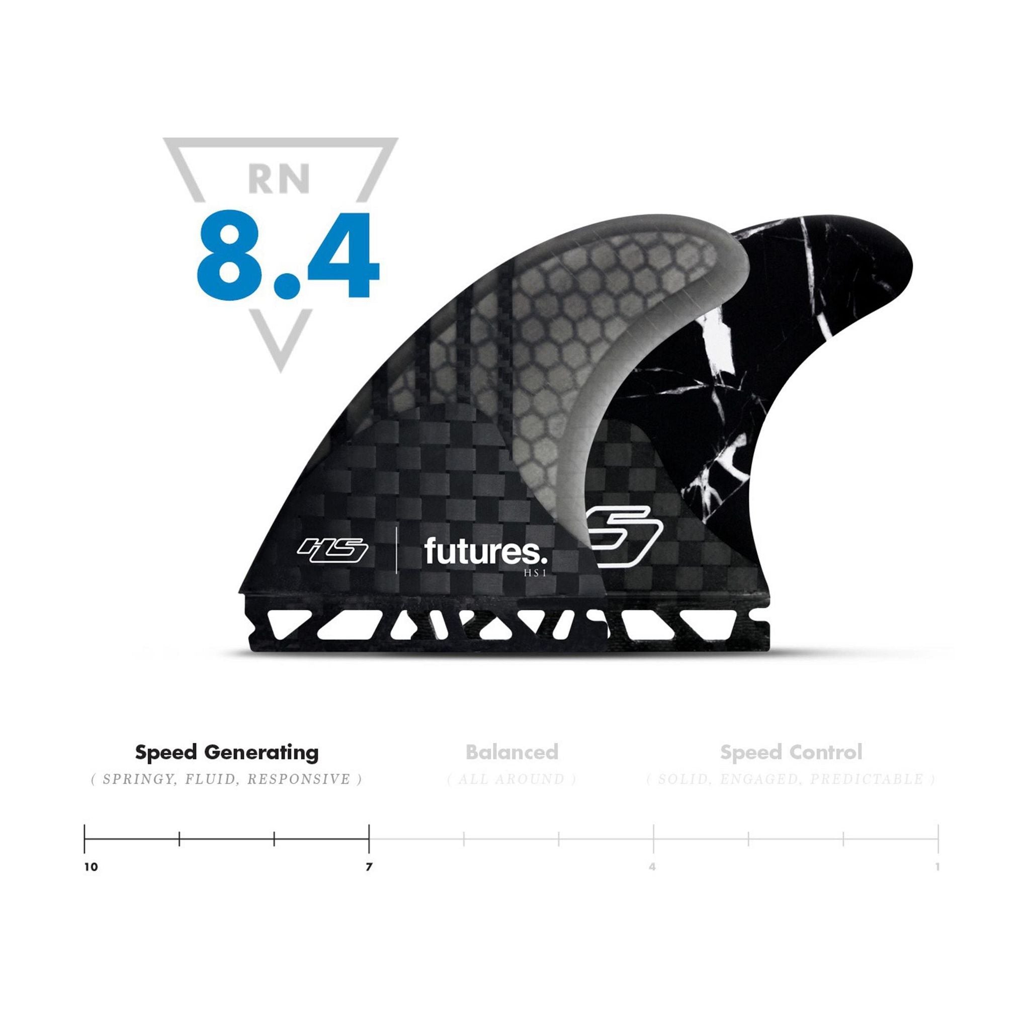 FUTURES Thruster Fin Set HS1 Hayden Cox Generation L Black 8.4