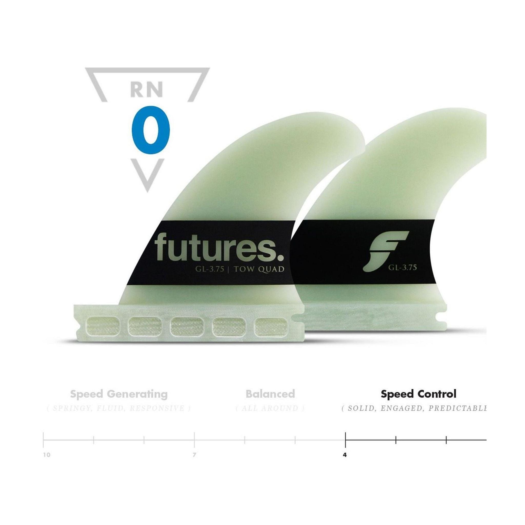 FUTURES Big Wave Quad Fin Set Gerry Lopez G10 Green 0.0