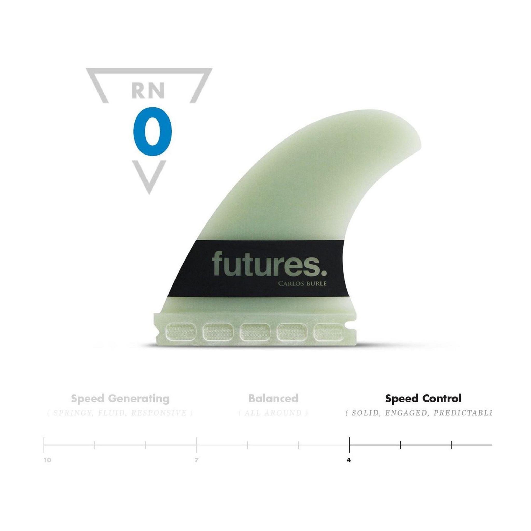 FUTURES Big Wave Thruster Fin Set Carlos Burle N/A Green 0.0