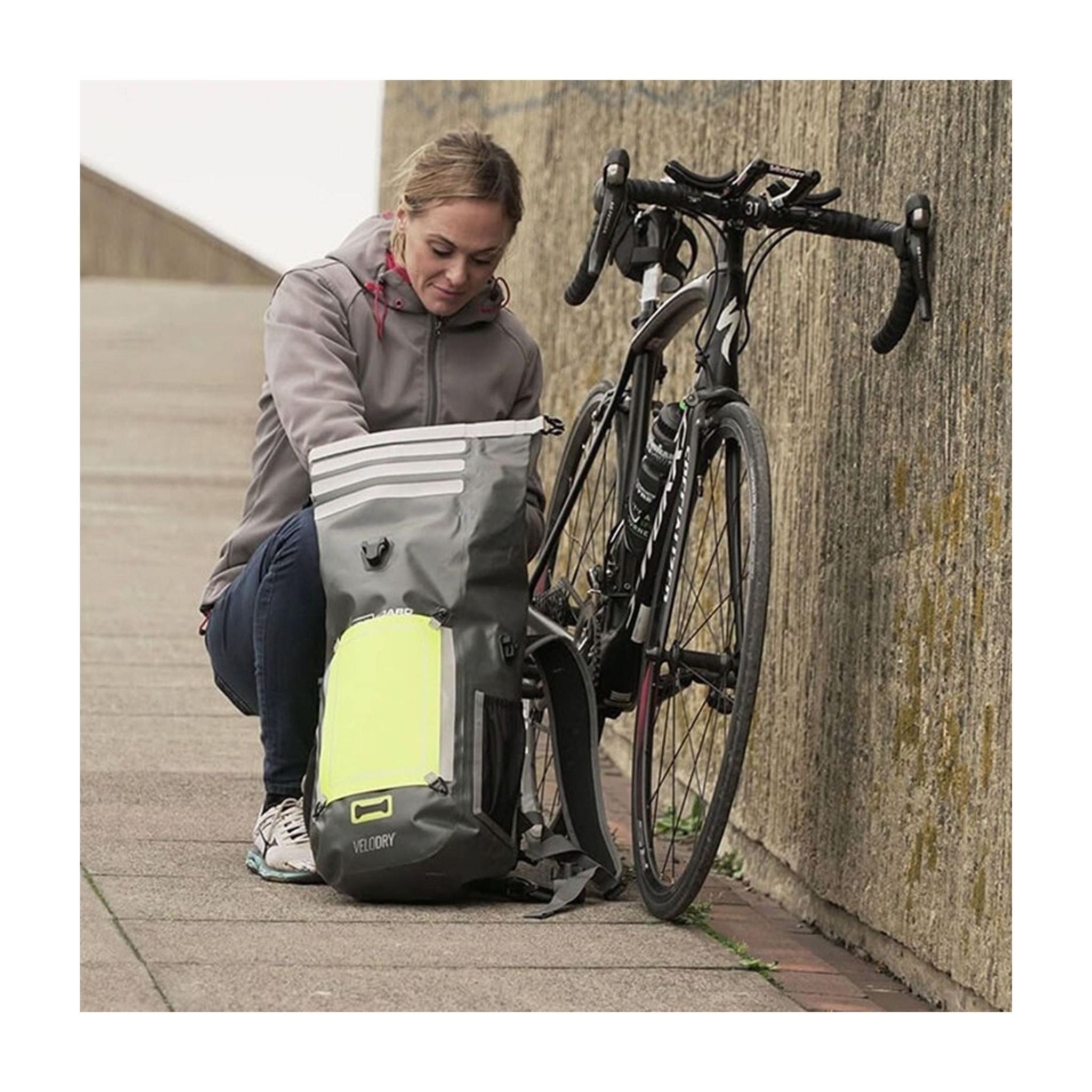 Wasserdichter Fahrradrucksack OverBoard VeloDry 20 Grey