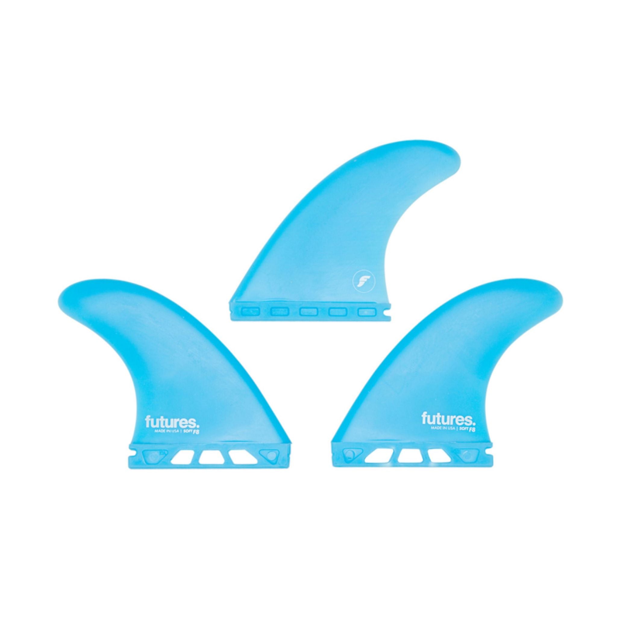 FUTURES Thruster Fin Set F8 SOFT Safety L Blue