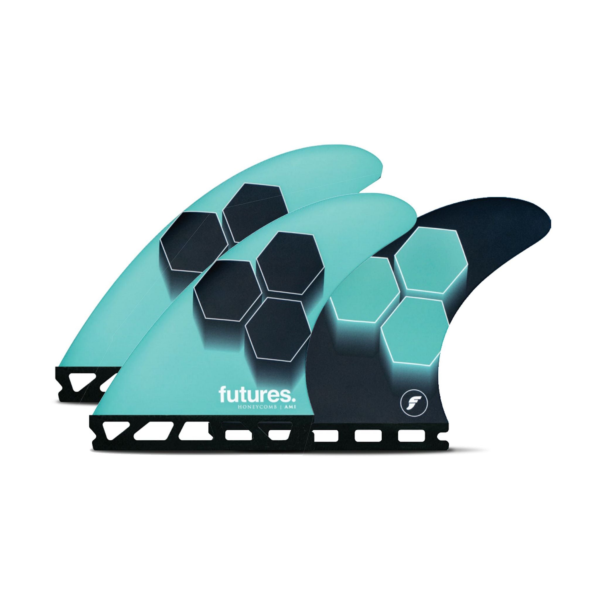 FUTURES Thruster Fin Set AM1 Al Merrick Honeycomb M Turquoise 5.8