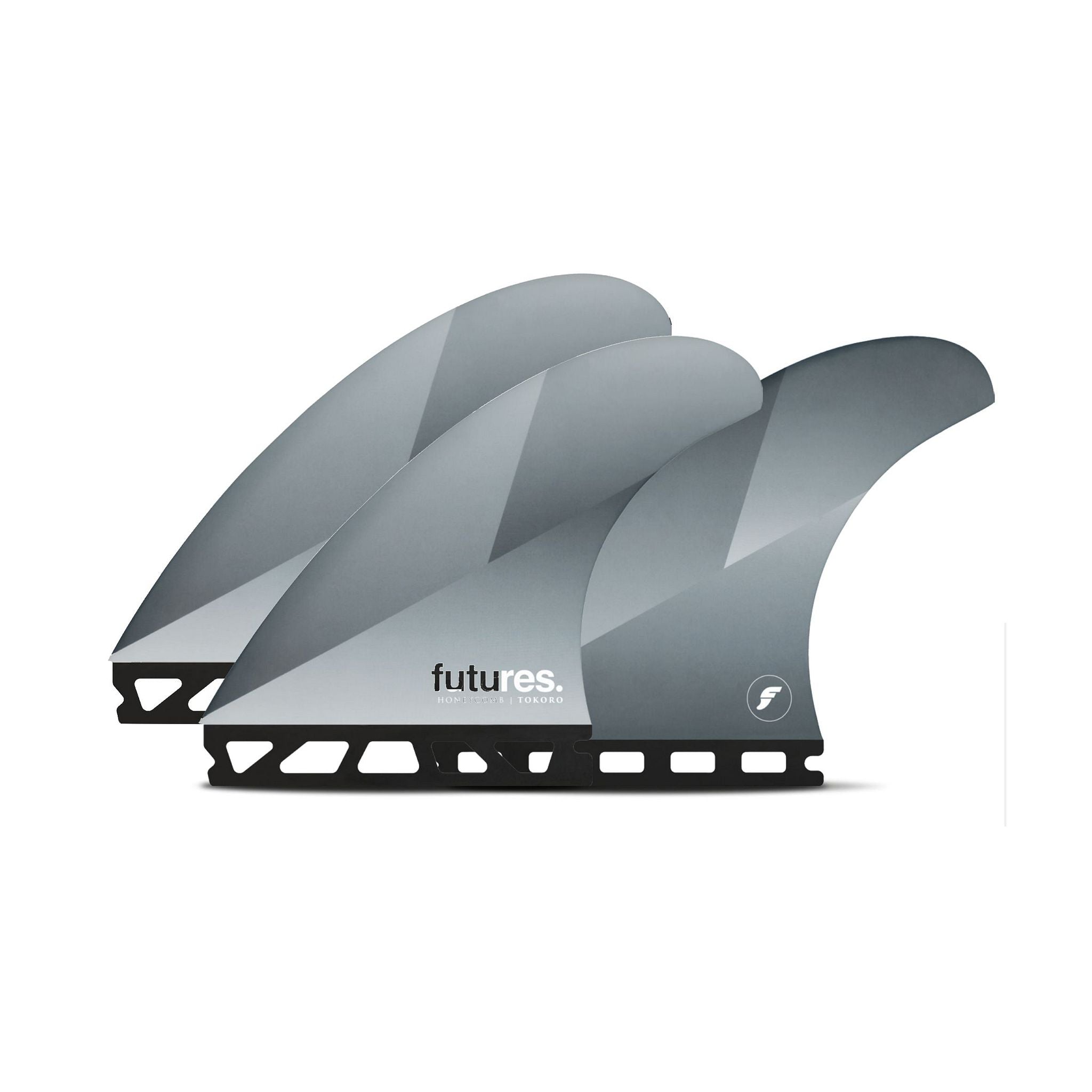 FUTURES Thruster Fin Set Wade Tokoro Honeycomb L Grey