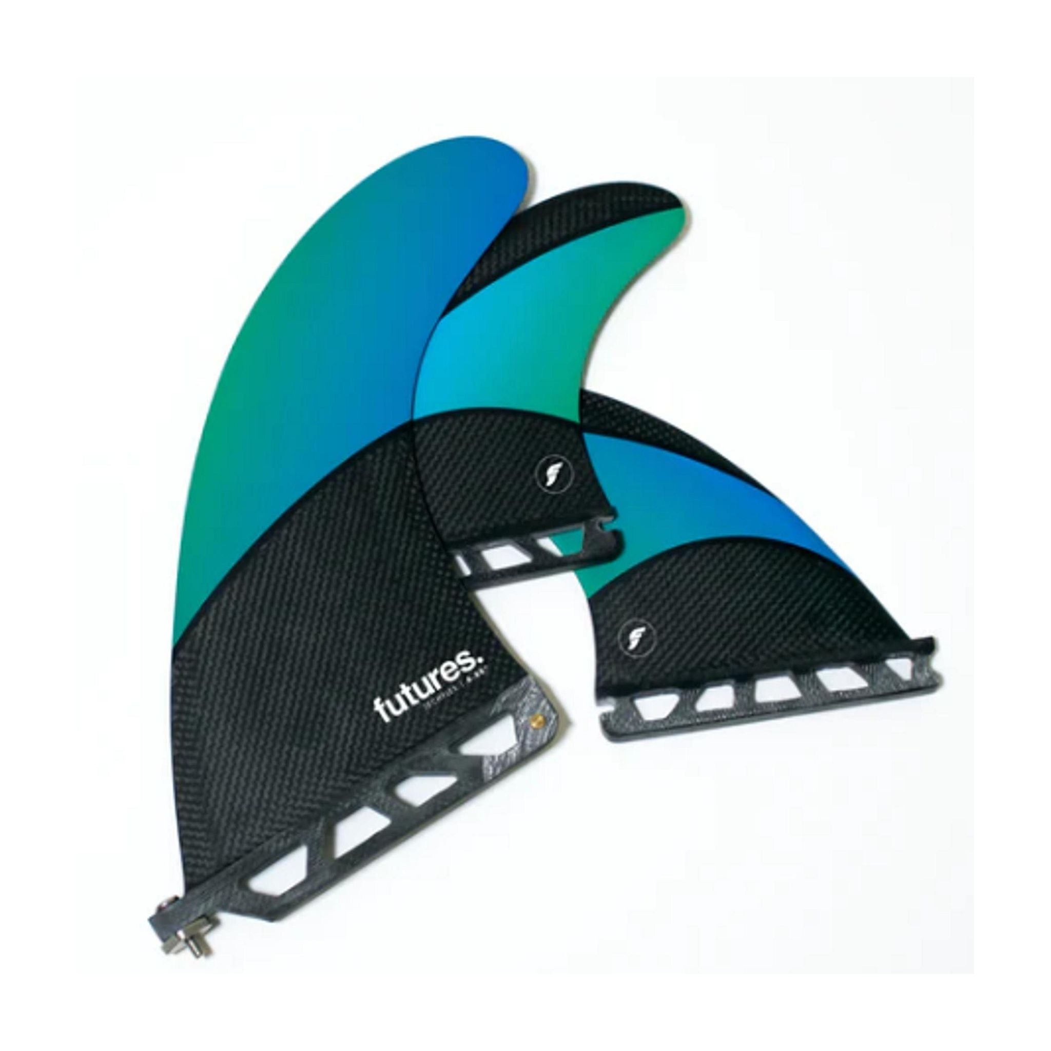FUTURES 2+1 Fin Set Techflex Longboard L Blue
