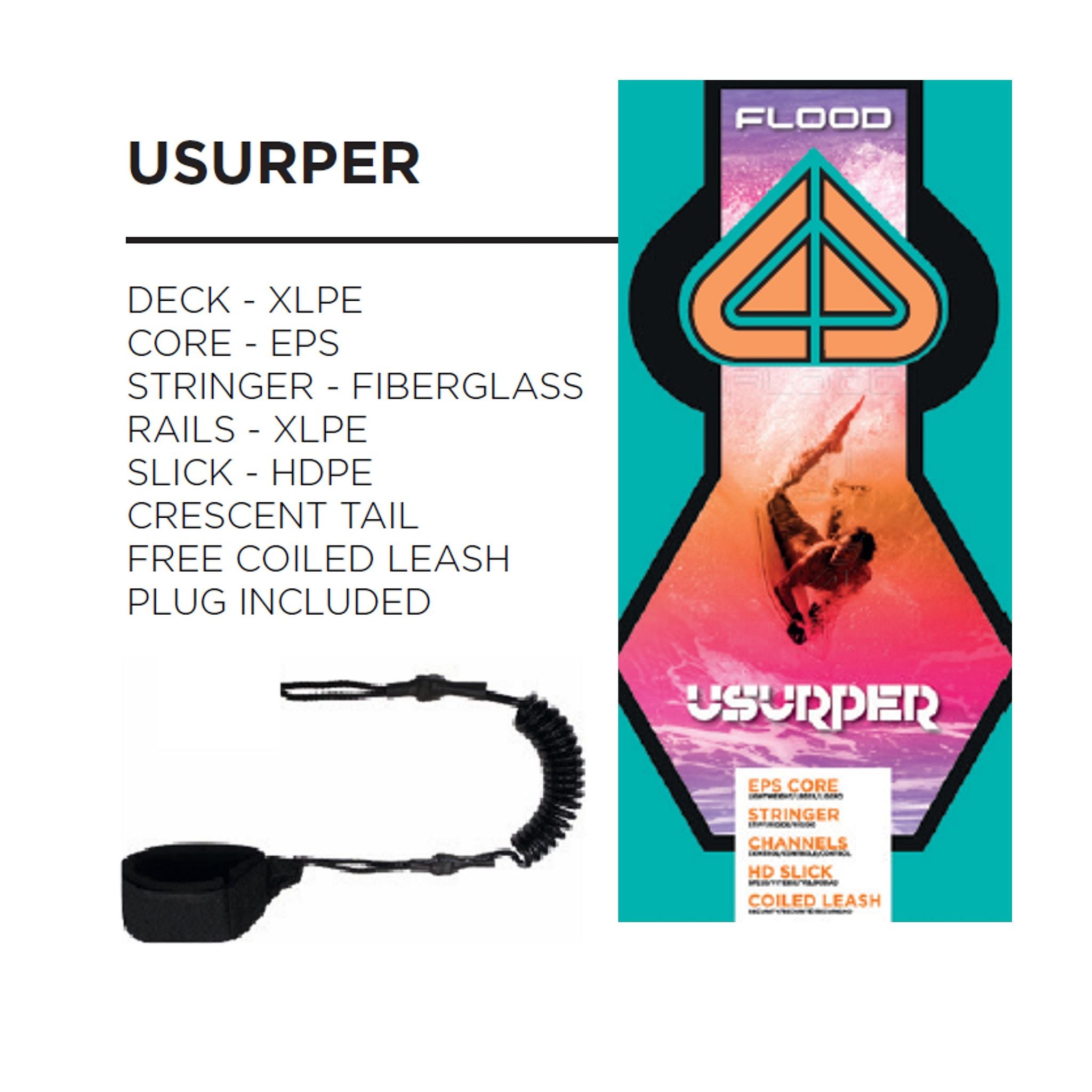 FLOOD Bodyboard Usurper 41 Red Orange