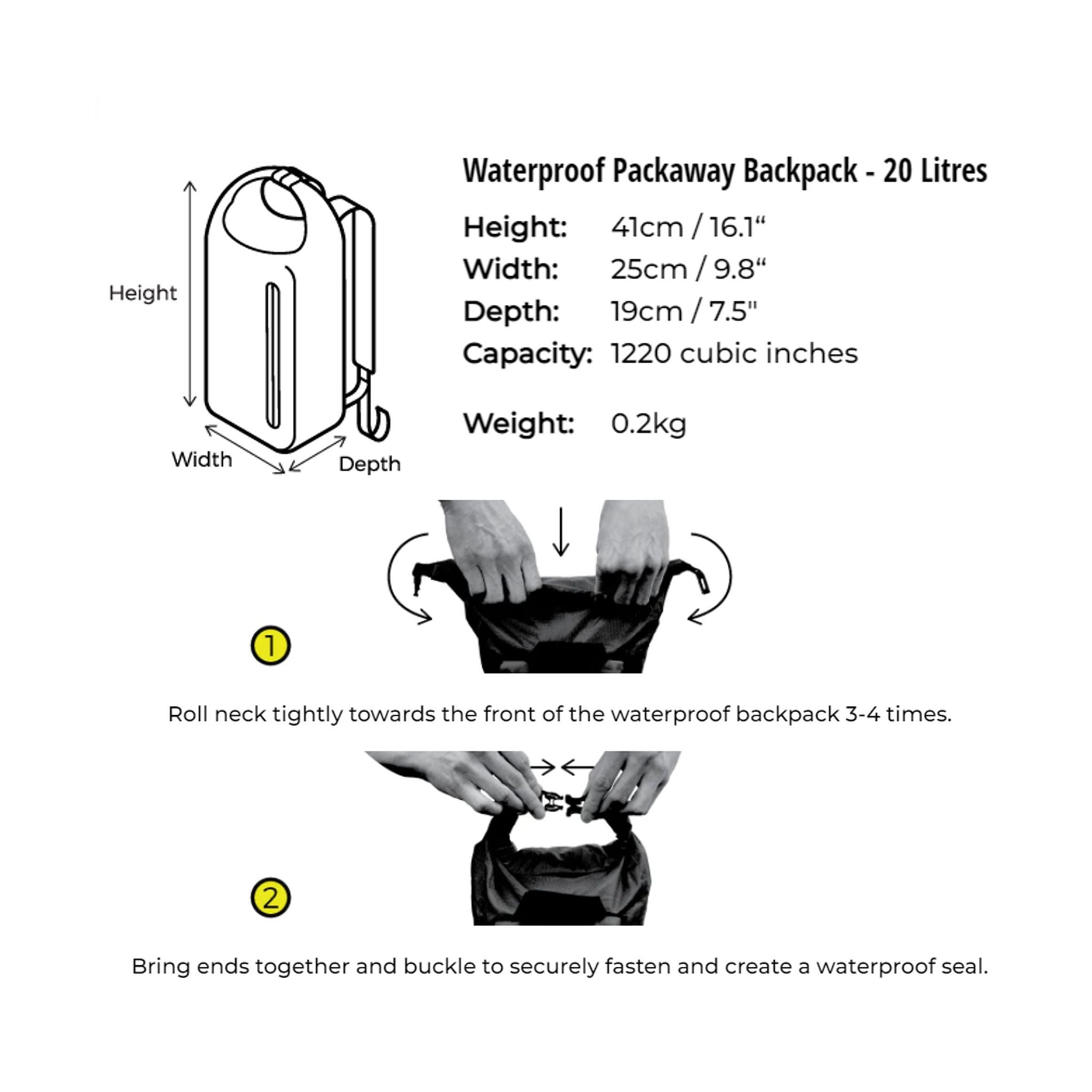 OverBoard waterproof space-saving backpack 20
