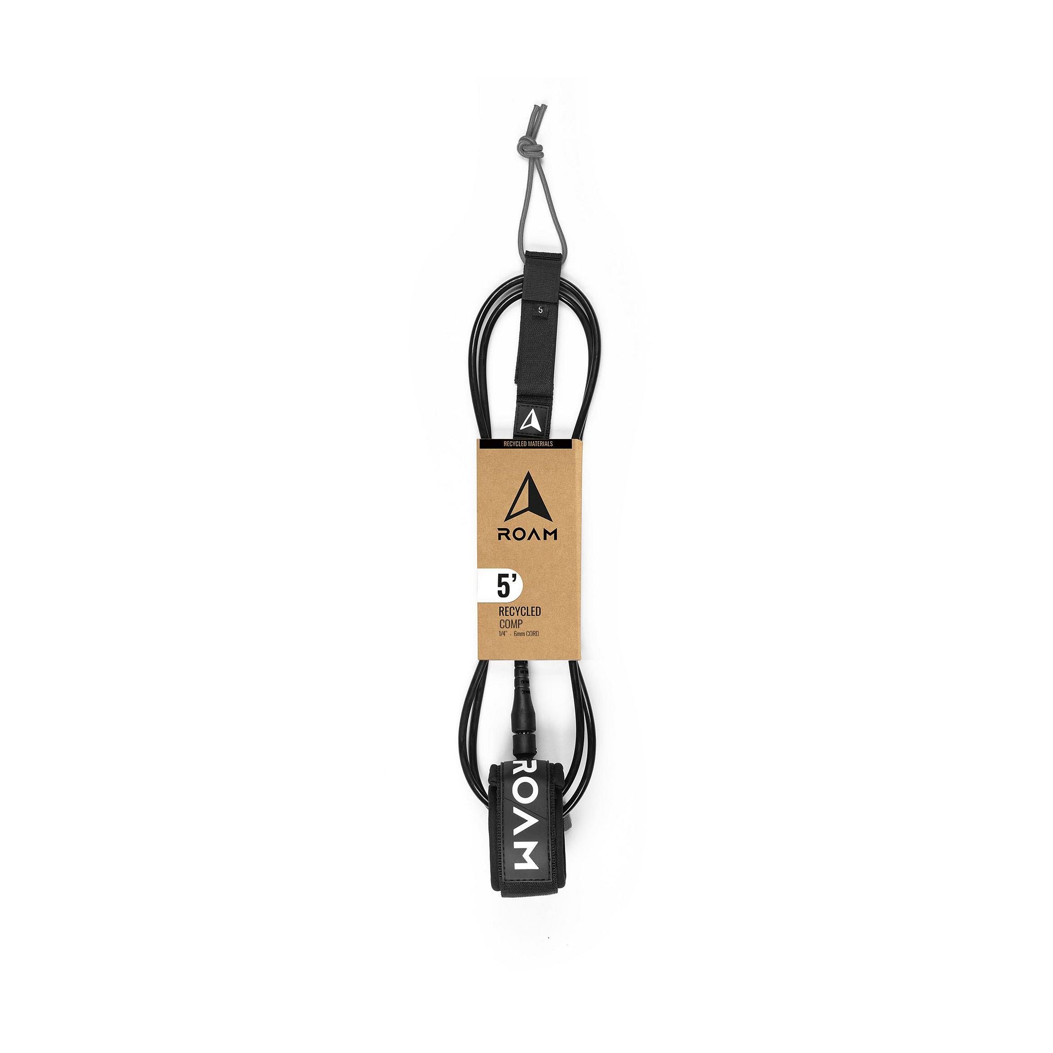 ROAM Surfboard ECO Comp Leash Recycled Black ECO