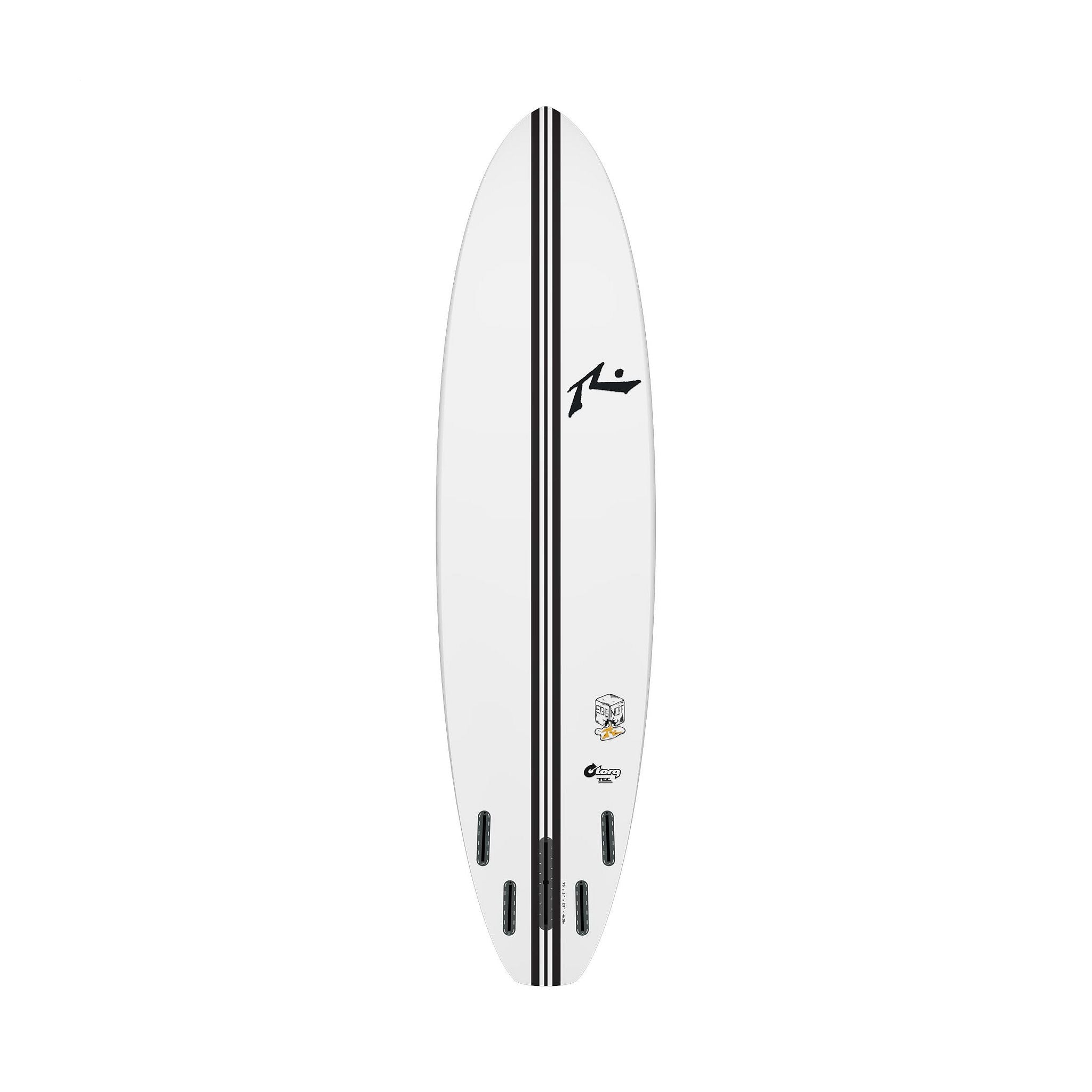 TEC Egg Not Quad Single Surfboard White Midlength Cruiser
