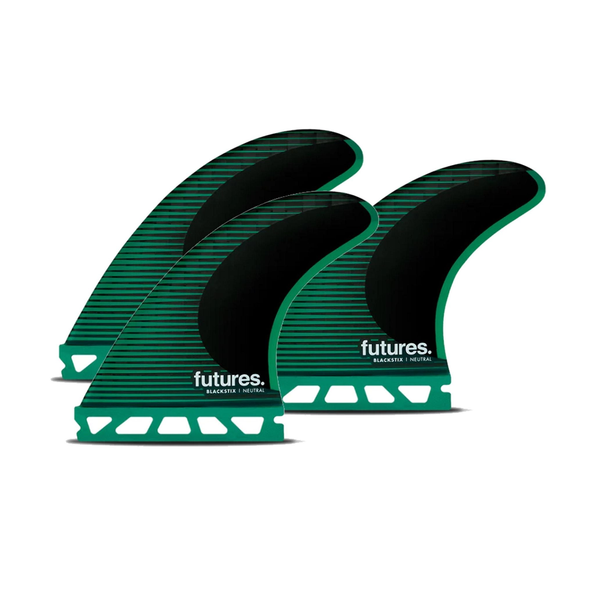 FUTURES Thruster Fin Set F6 Blackstix M Green Black 8.5