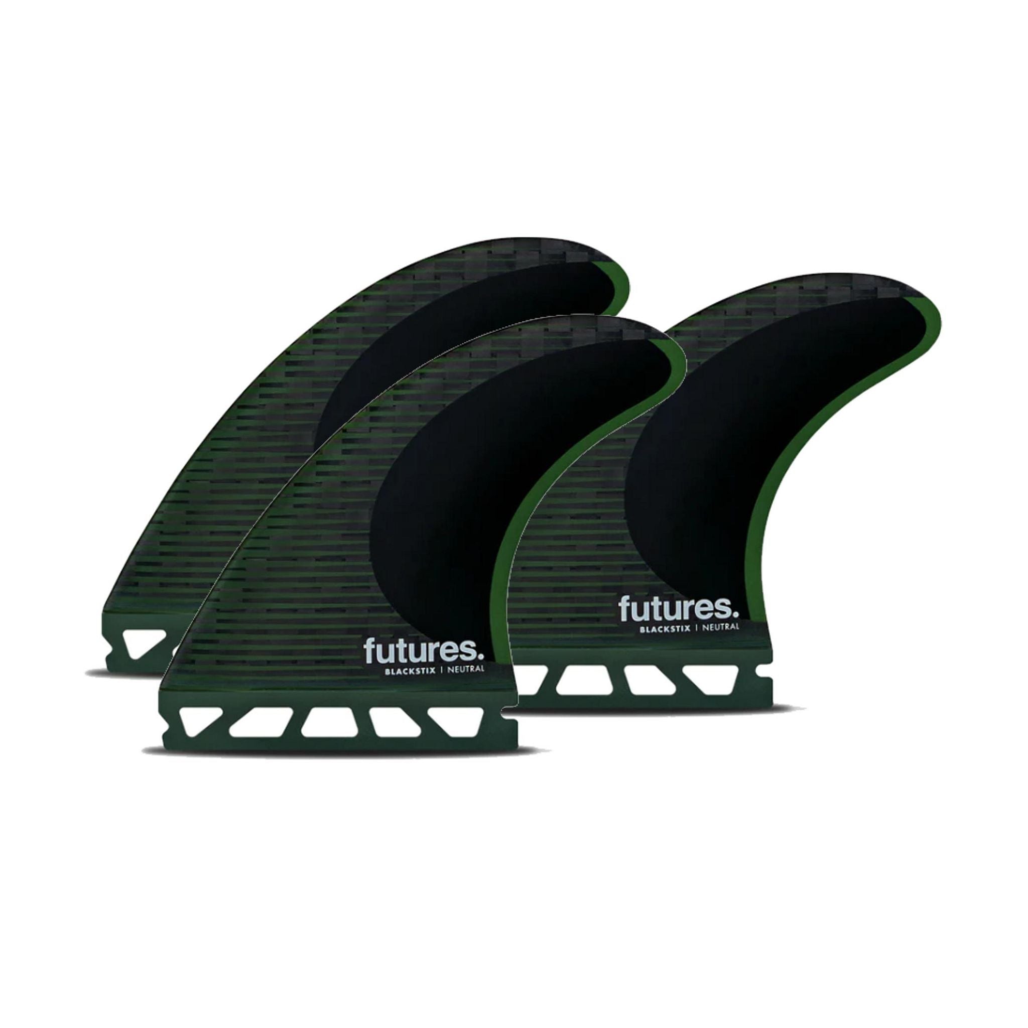FUTURES Thruster Fin Set Blackstix L Grün/Schwarz 8.7