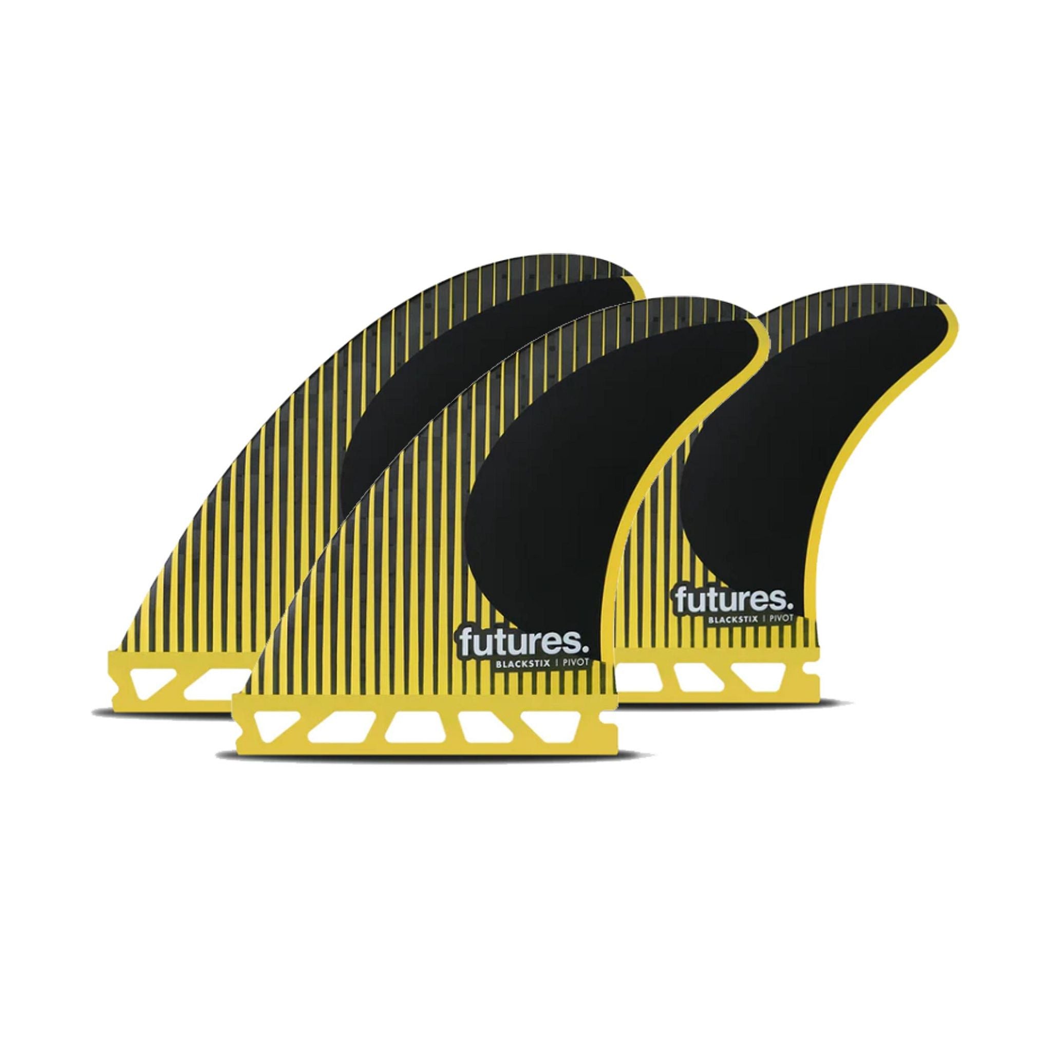 FUTURES Thruster Fin Set P6 Blackstix Pivot M Yellow Black 8.2