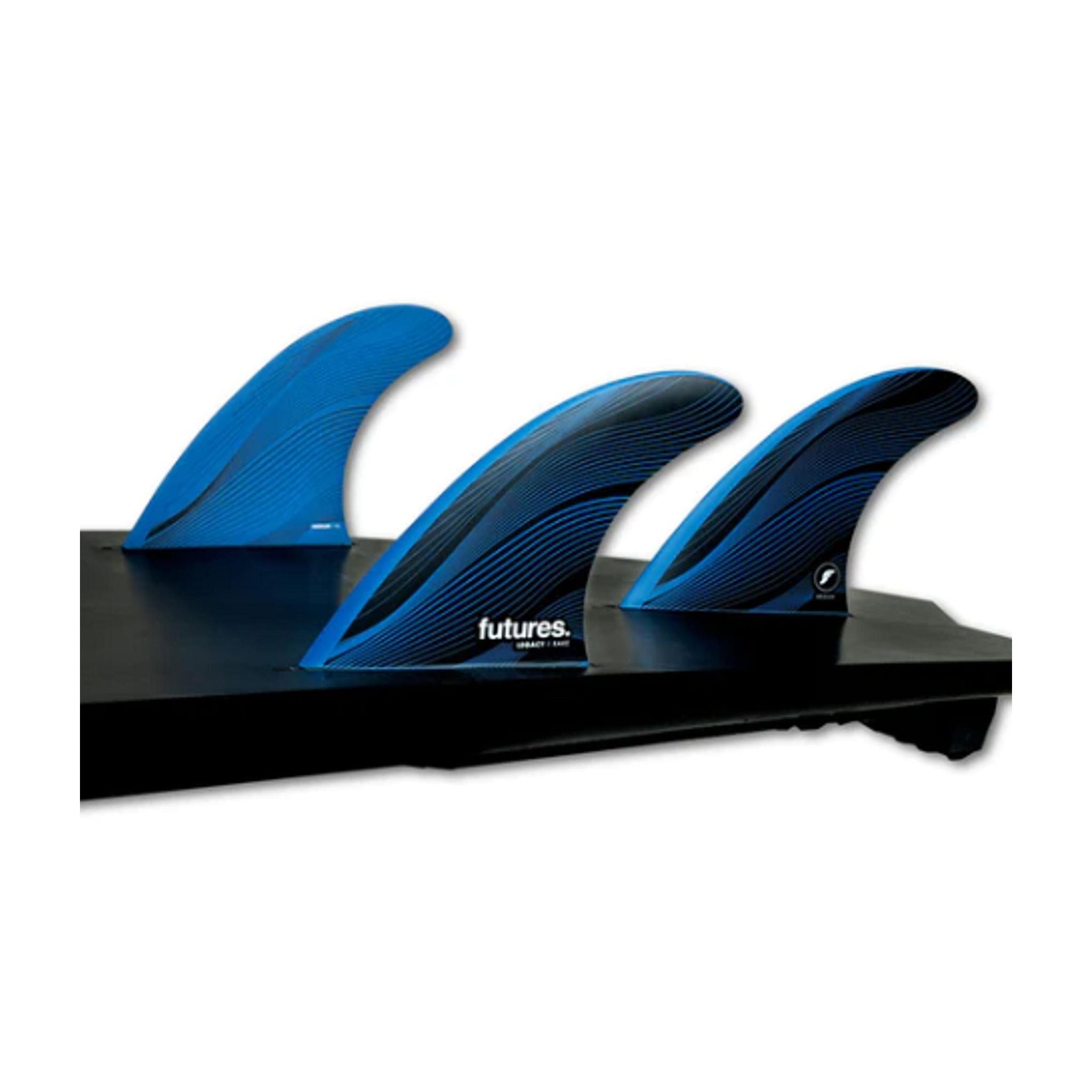 FUTURES Thruster Fin Set R6 Legacy Rake M Blue 5.4