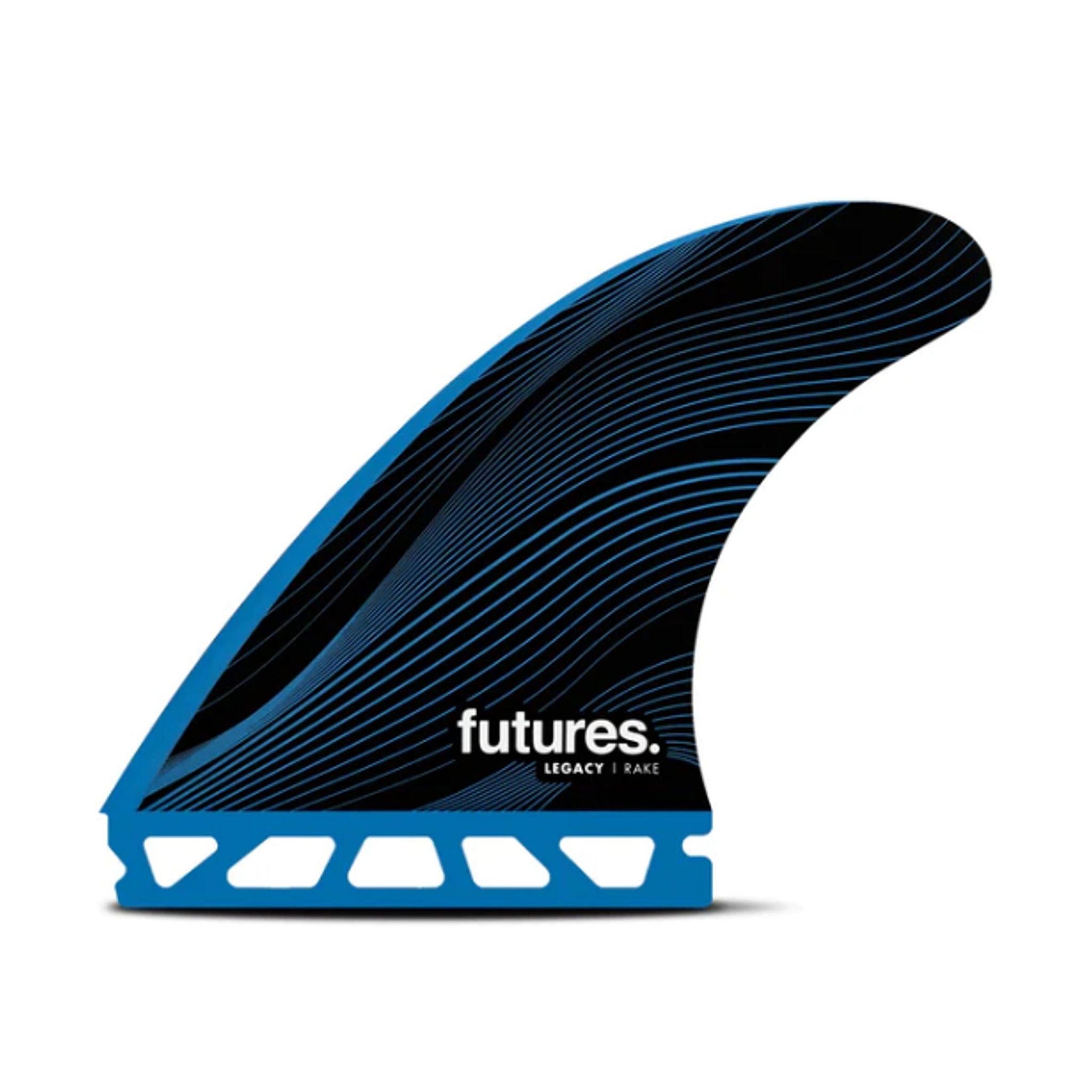 FUTURES Thruster Fin Set R6 Legacy Rake M Blue 5.4