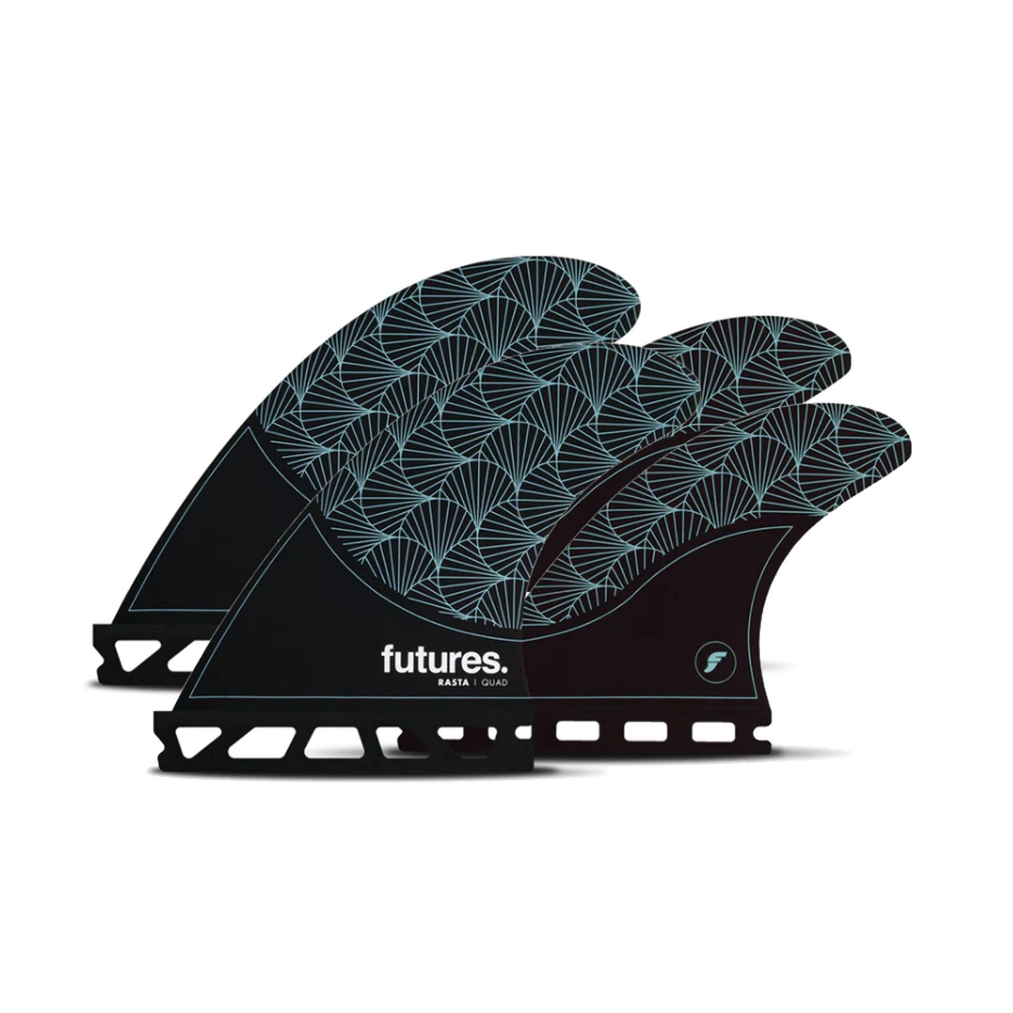 FUTURES Quad 4 Fin Set Rasta Honeycomb M Turquoise 7.7