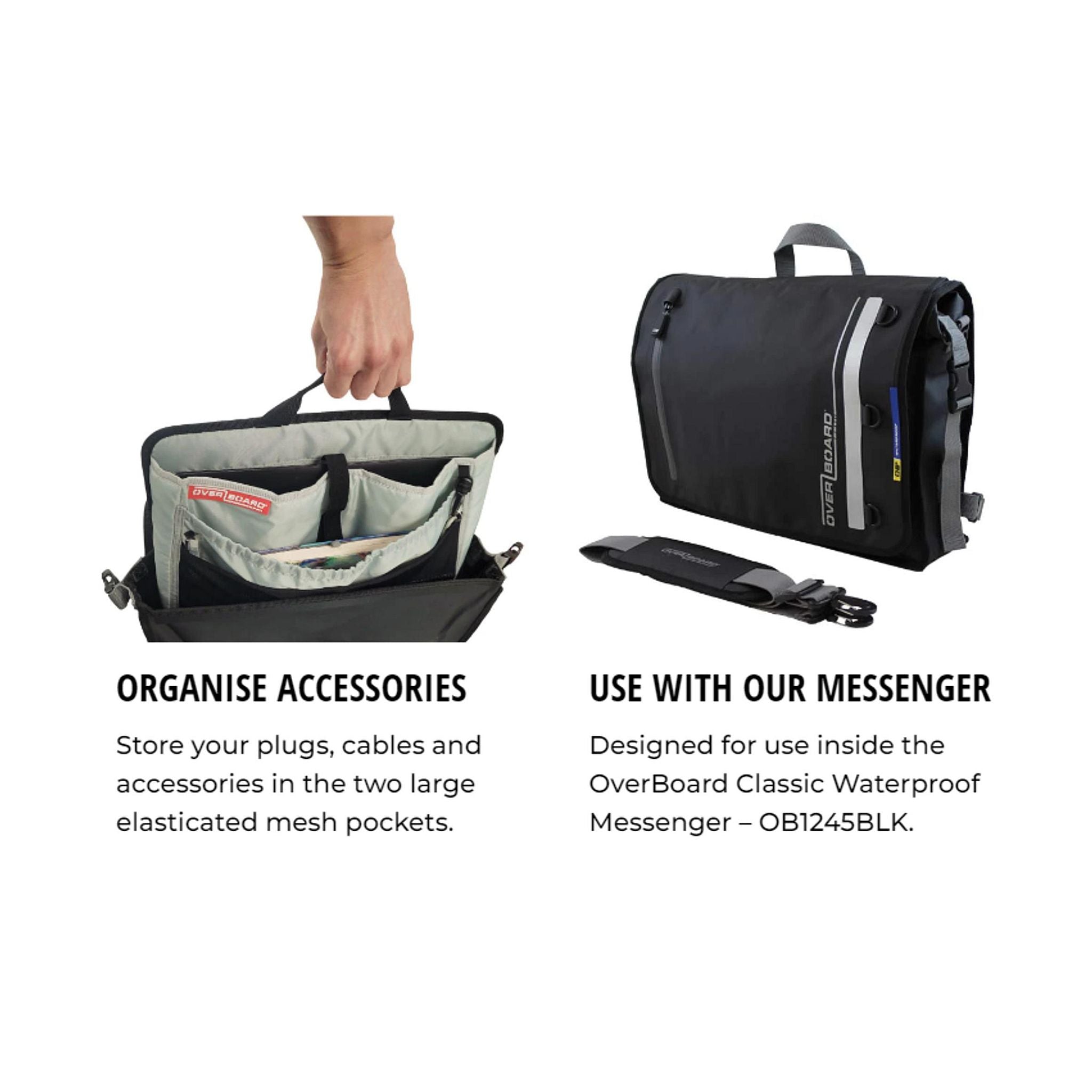 OverBoard Messenger Bag Organiser Innentasche Grey