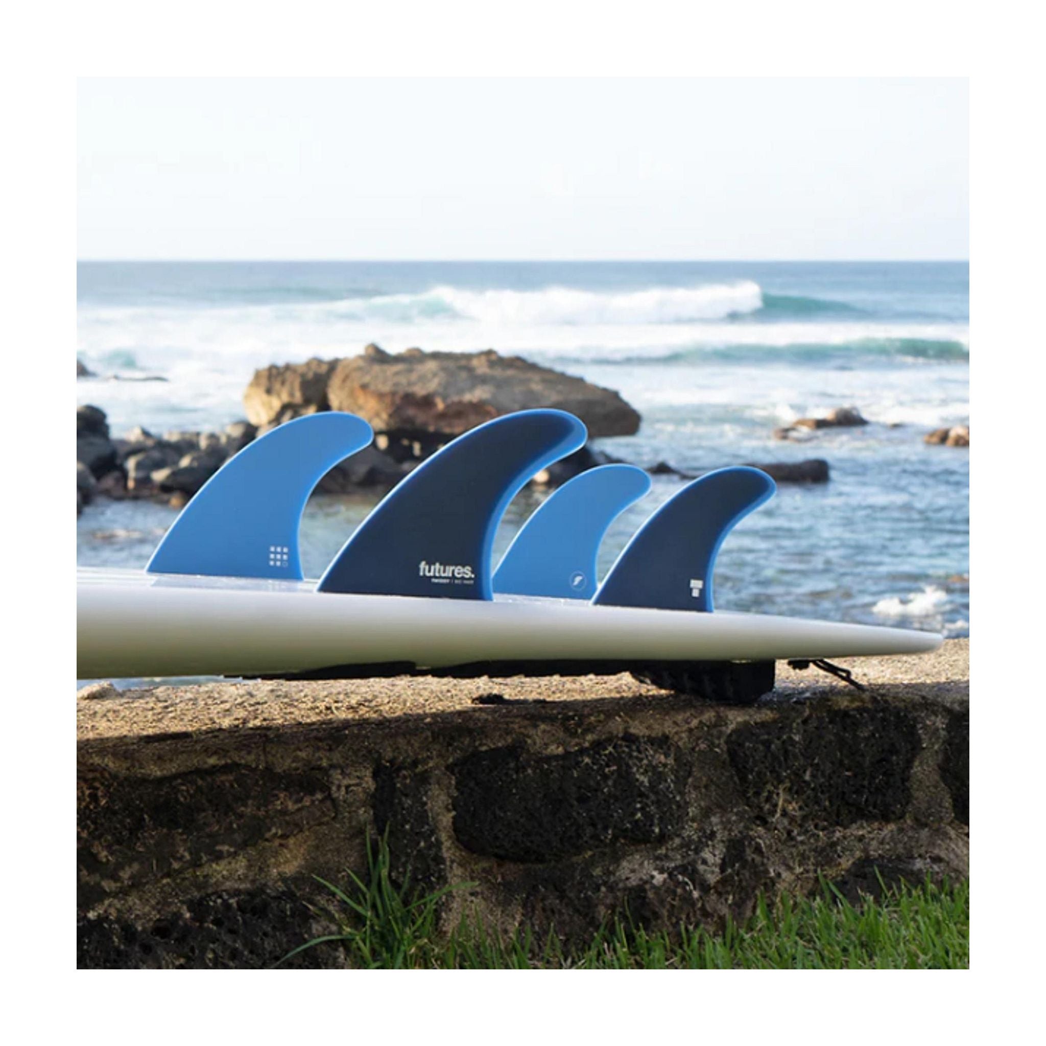 FUTURES Quad Thruster 5 Fin Set Twiggy Big Wave L Navy 2.8