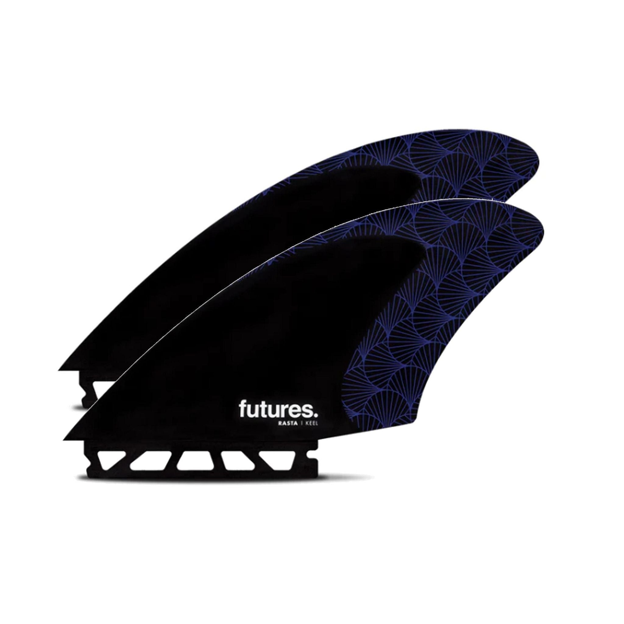 FUTURES Twin Fin Set Rasta Keel Honeycomb L Black