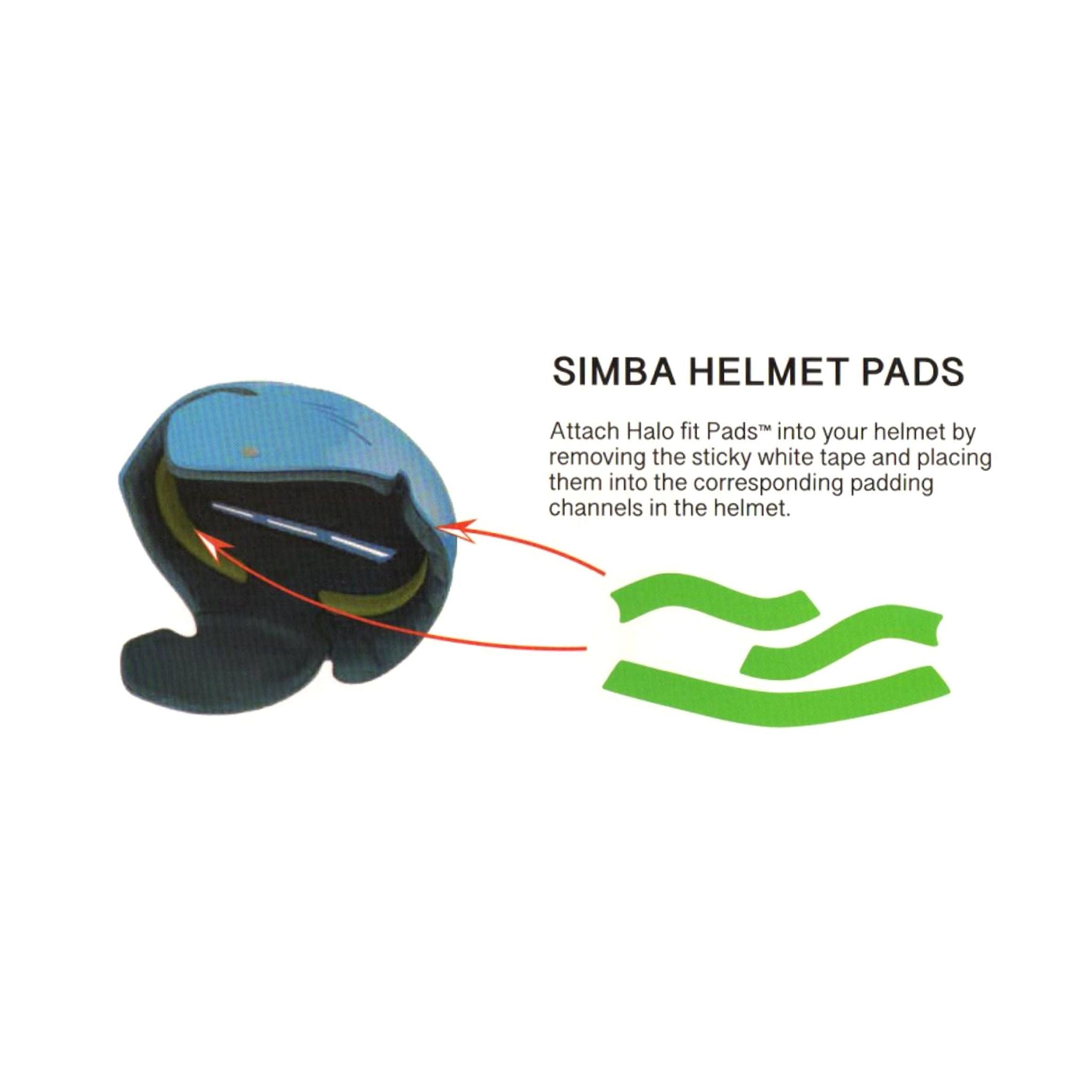 SIMBA SURF Helm Halo fit Pads Passstreifen Green