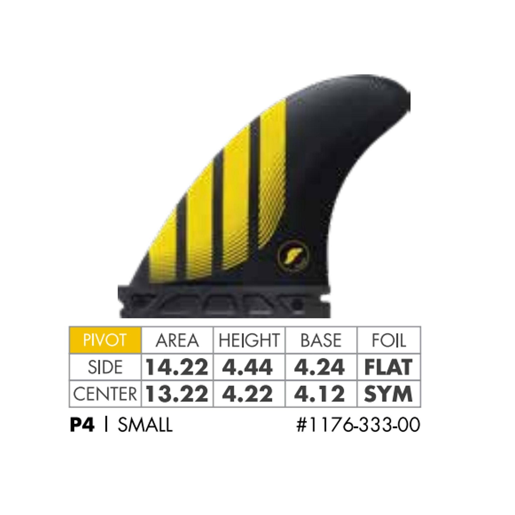 FUTURES Thruster Fin Set P4 Alpha S Yellow 6.4