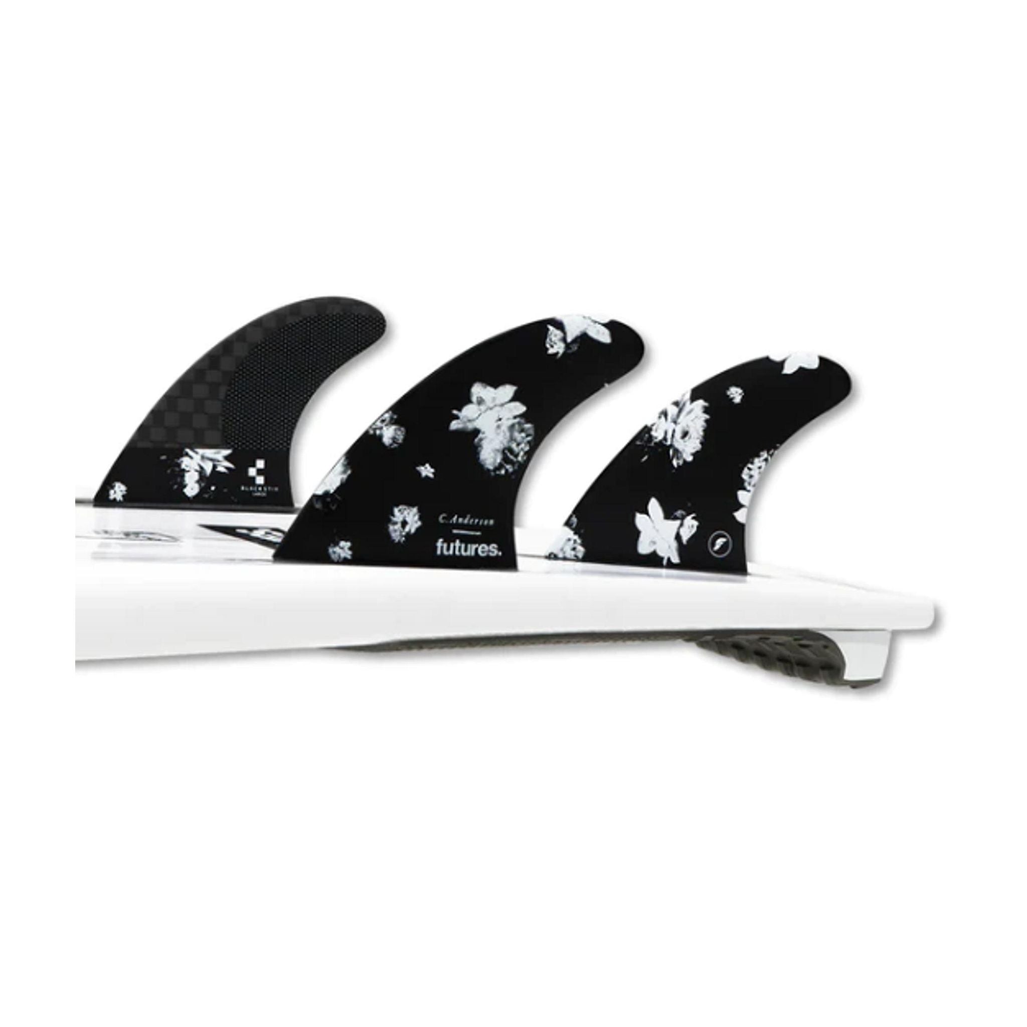FUTURES Thruster Fin Set ANDO Blackstix L Black 8.7