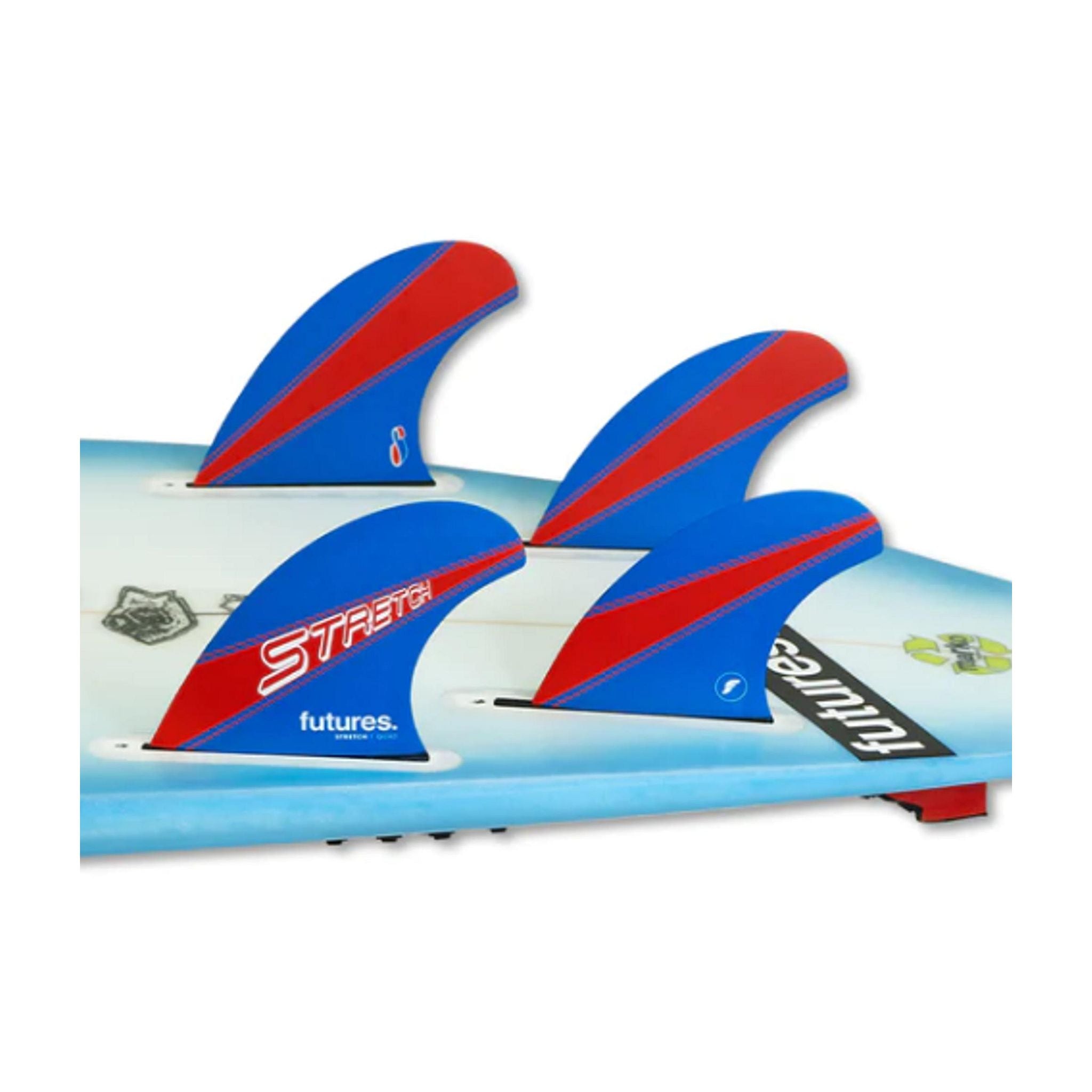 FUTURES Quad 4 Fin Set Stretch Honeycomb Unisize Blue 7.4