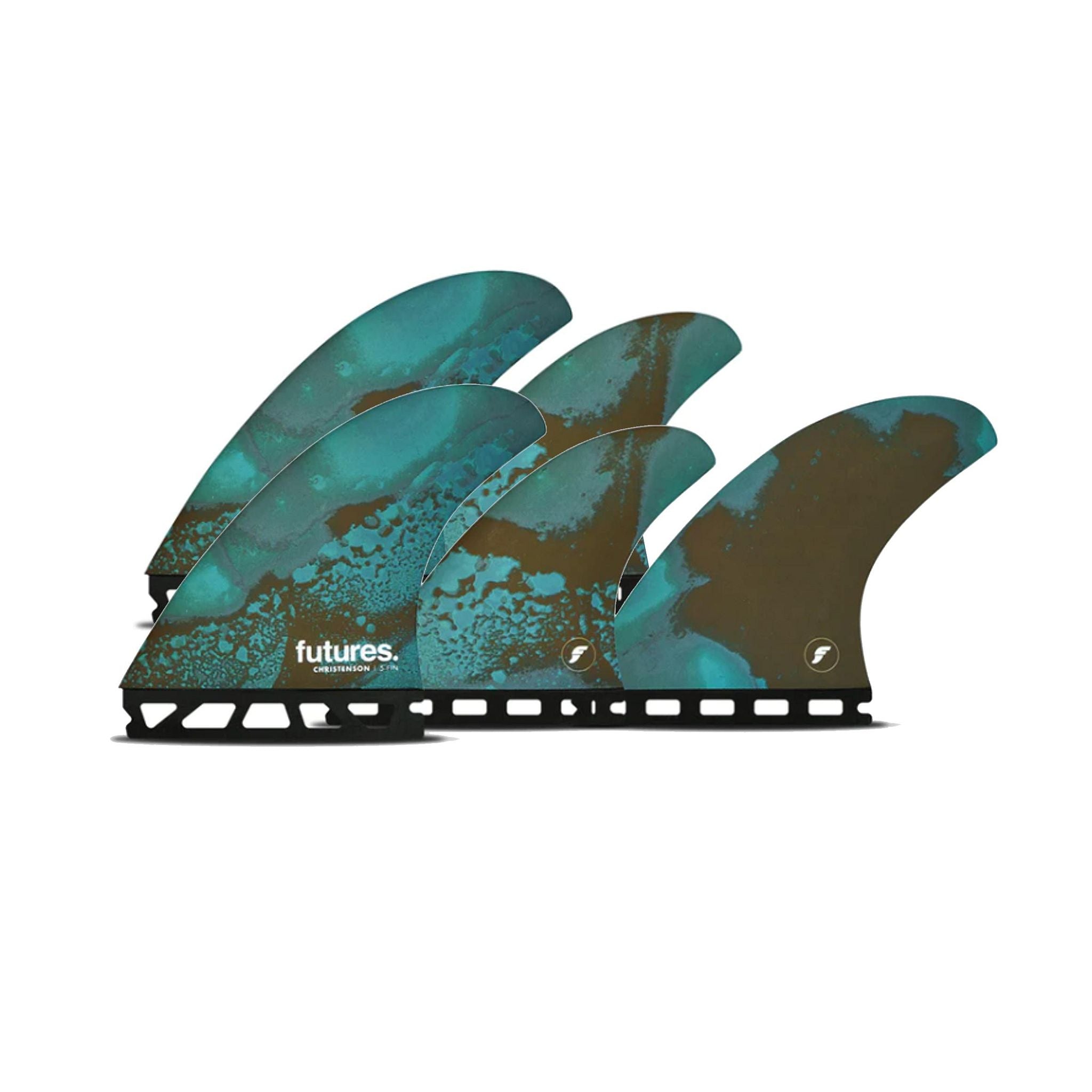 FUTURES Quad Thruster 5 Fin Set Christenson Honeycomb M Blue 5.9 / 5.0