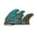 FUTURES Quad Thruster 5 Fin Set Christenson Honeycomb M Blue 5.9 / 5.0