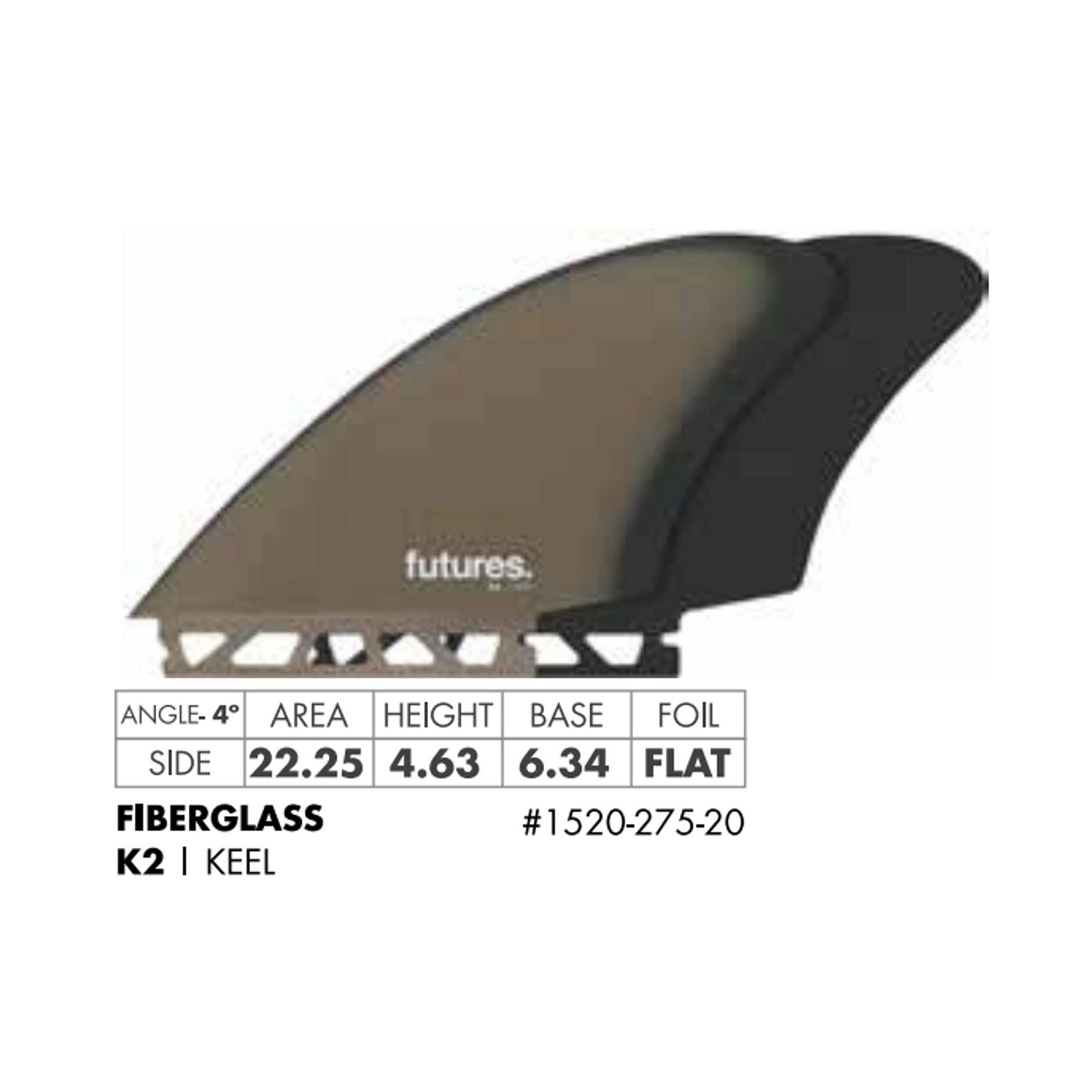 FUTURES Twin Fin Set K2 Keel Fiberglass Unisize Brown
