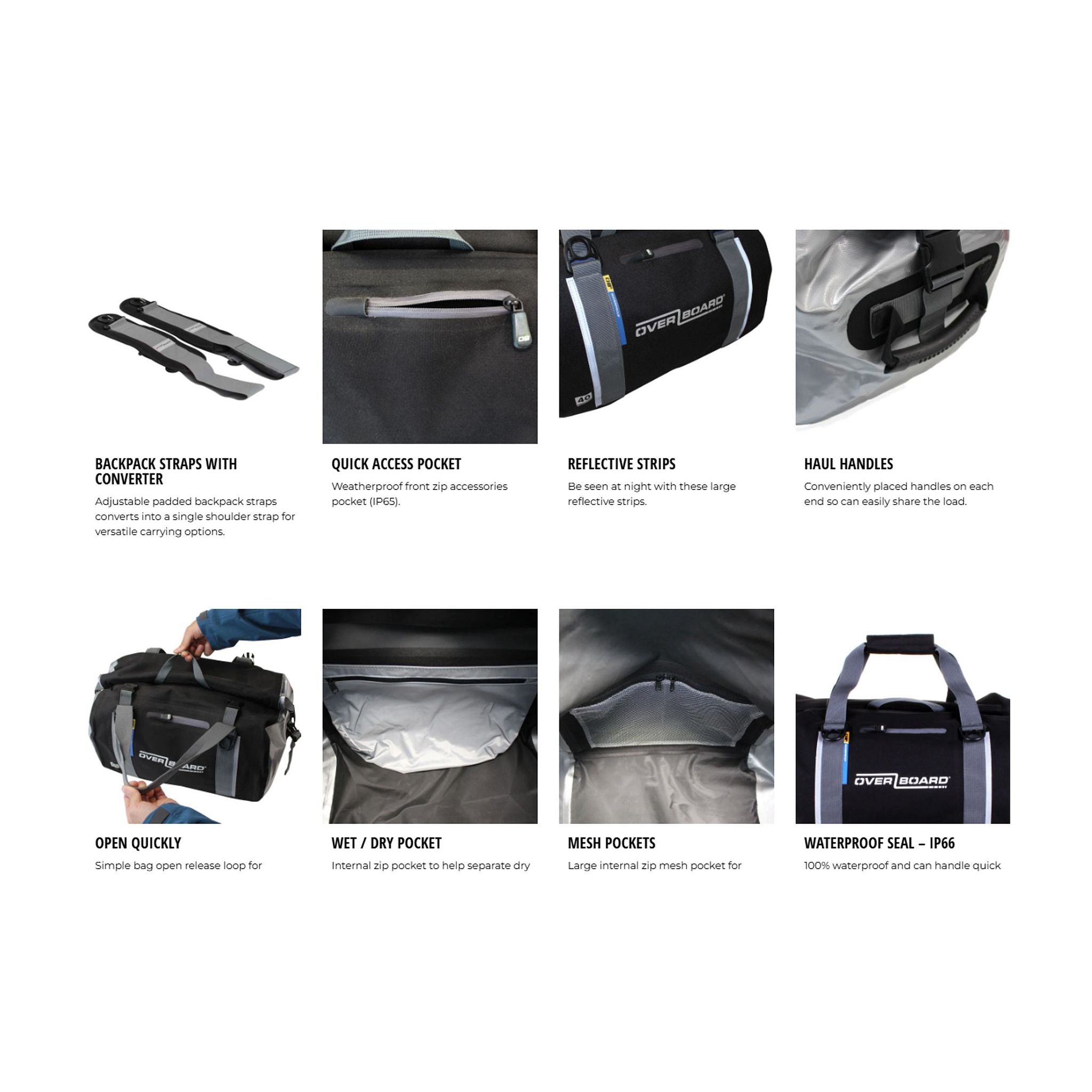 OverBoard wasserdichte Duffel Bag 90 Black