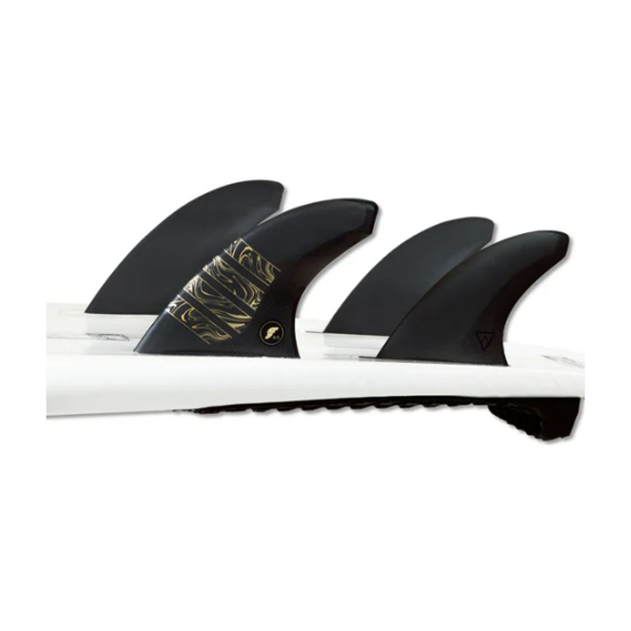 FUTURES Quad Thruster 5 Fin Set Vector 3/2 Alpha M Gold