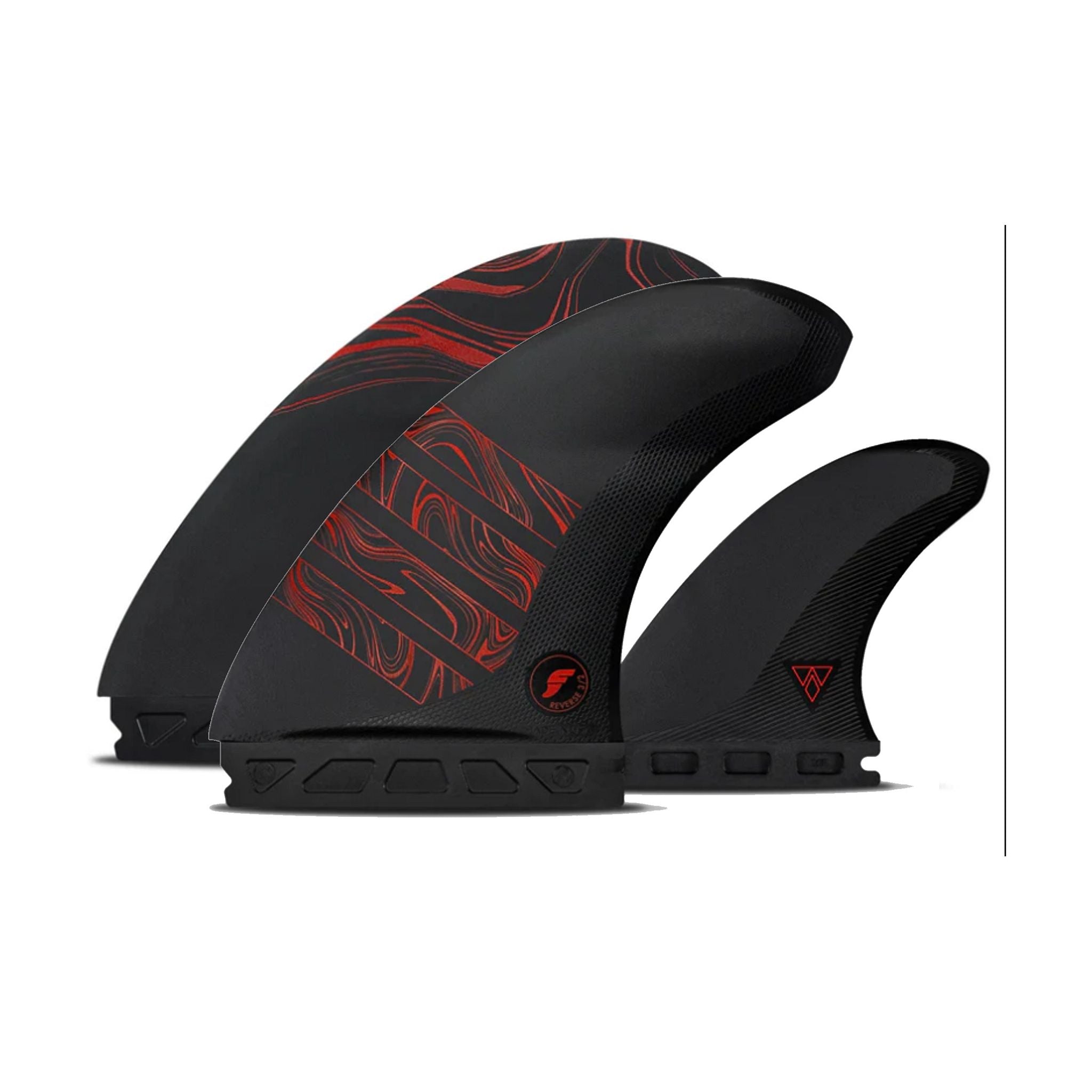 Futures Twin Tri Fin Set 3/2 Reverse Alpha Unisize Red