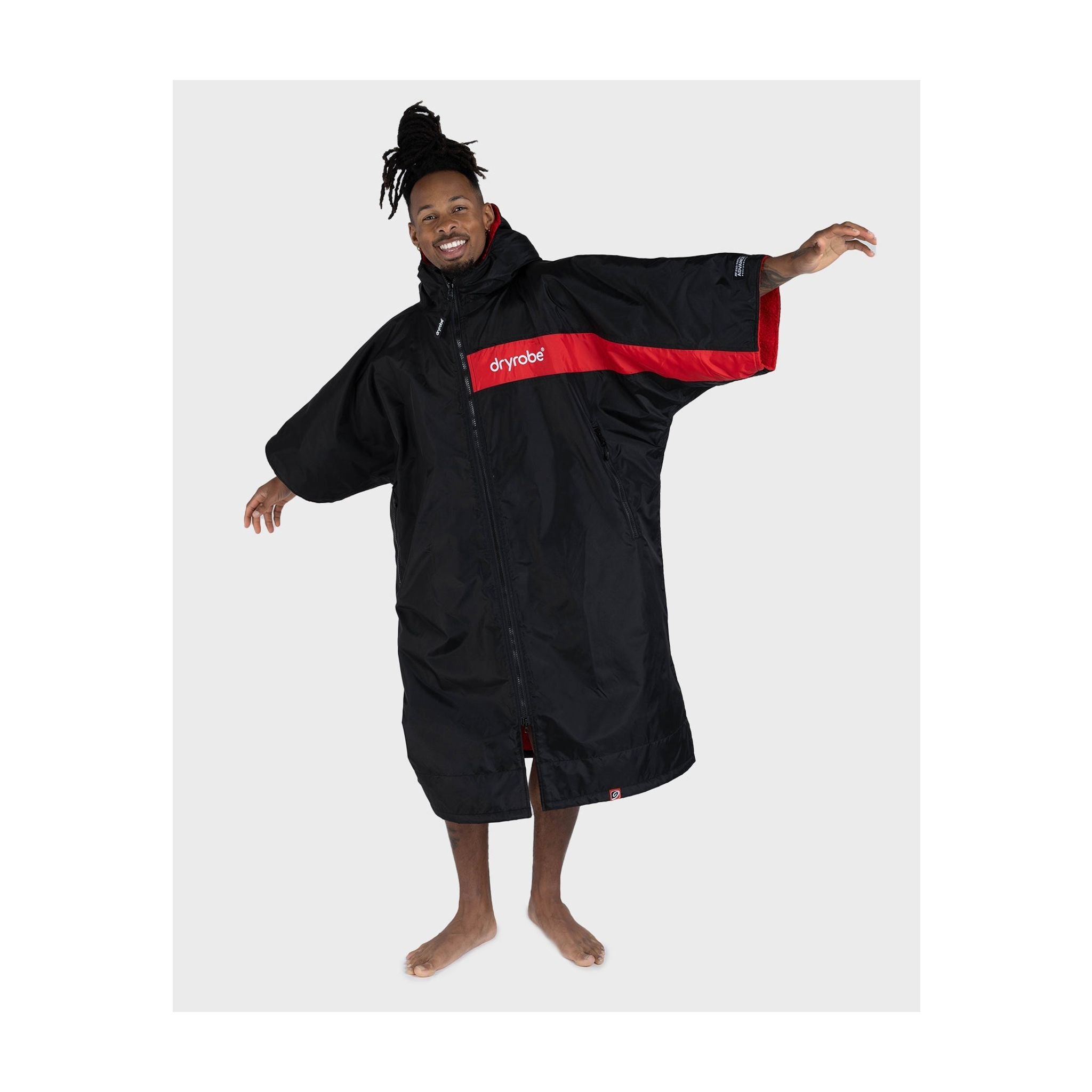 DRYROBE Advance Short Sleeve Schwarz Rot L