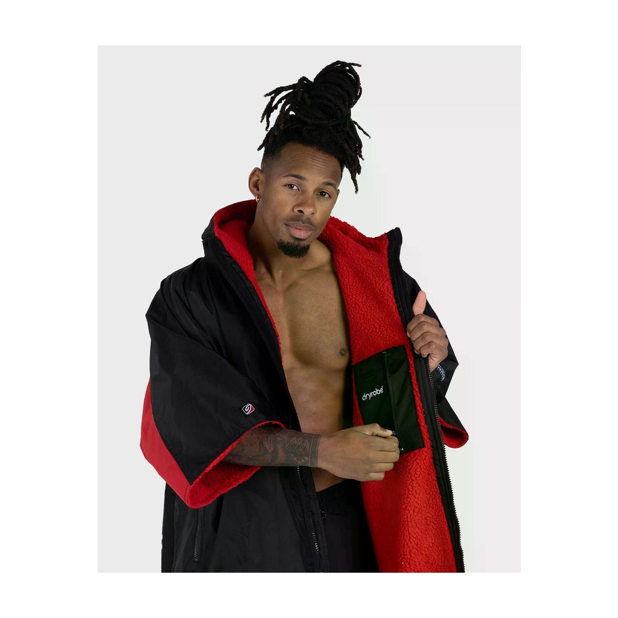 DRYROBE Advance Short Sleeve Schwarz Rot L