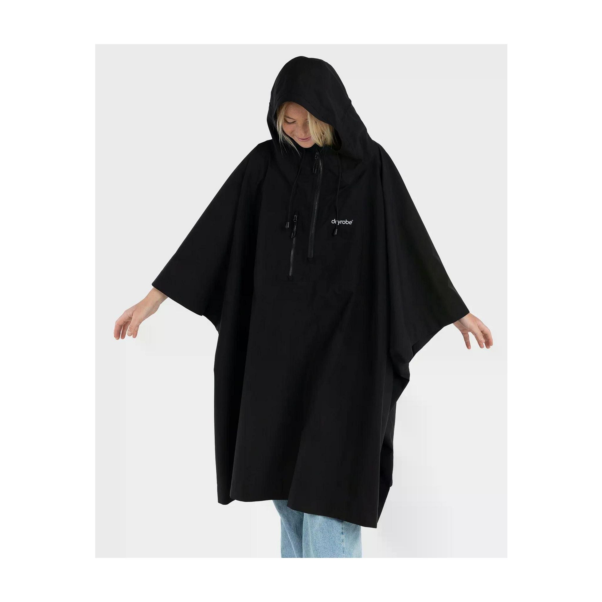 DRYROBE Regen-Poncho wasserdicht Unisize Black Adult