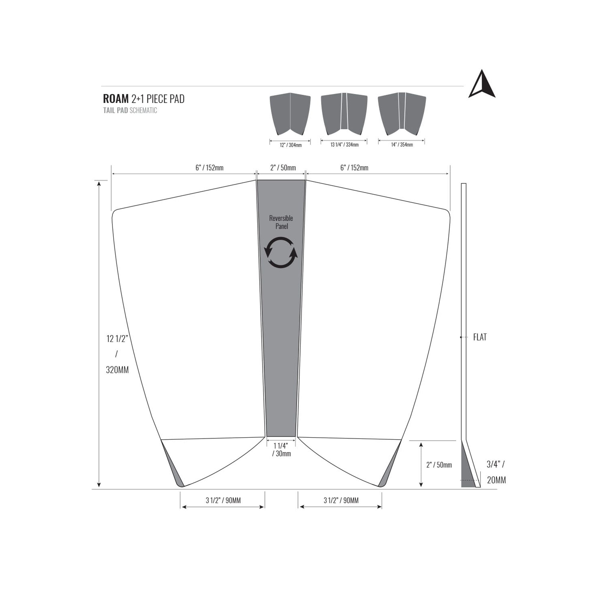 ROAM Footpad Deck Grip Traction Pad 2+1 Grün
