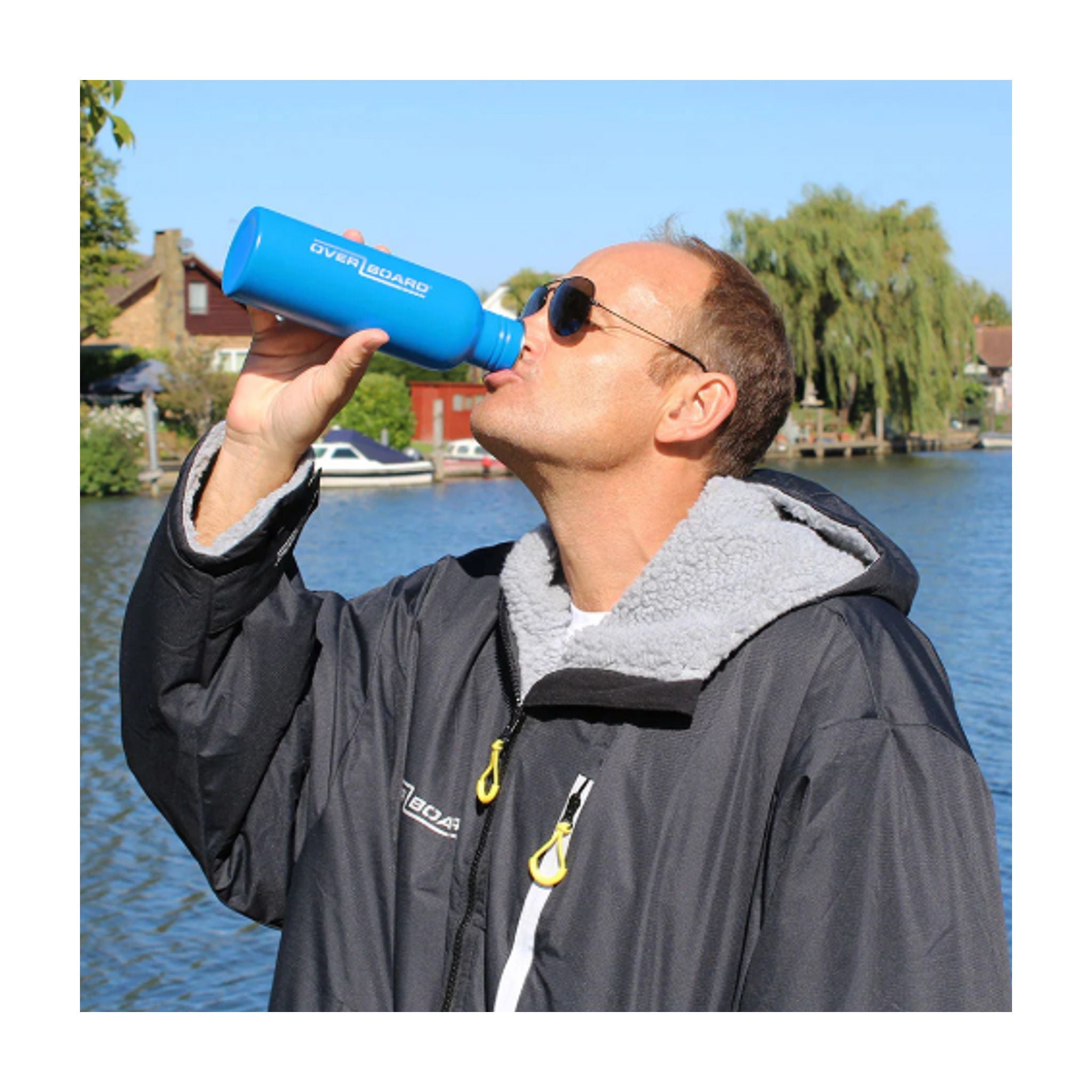 OverBoard Edelstahl Trinkflasche Blau