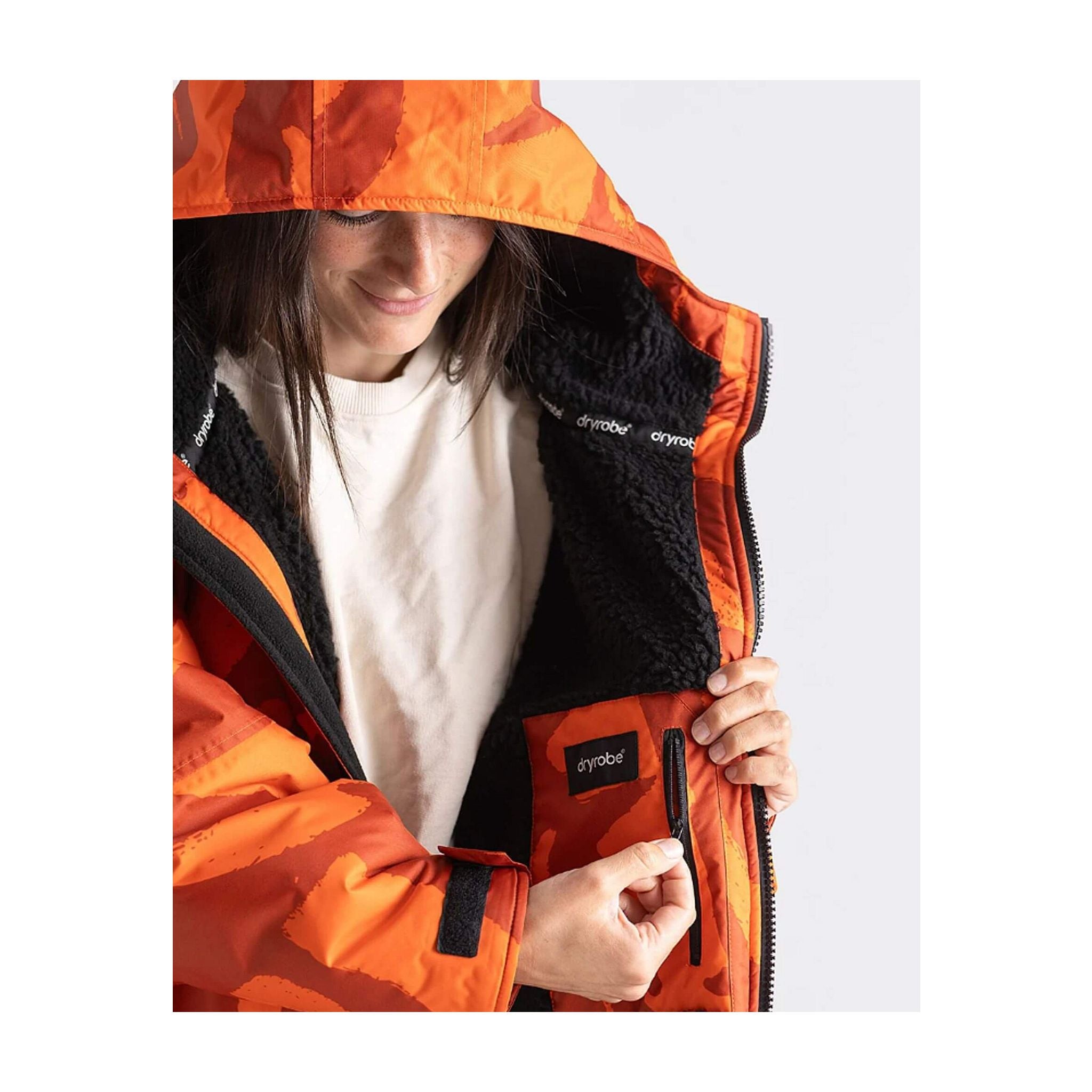 DRYROBE Advance Long-Sleeve Mosaic Palm XL Orange Adult