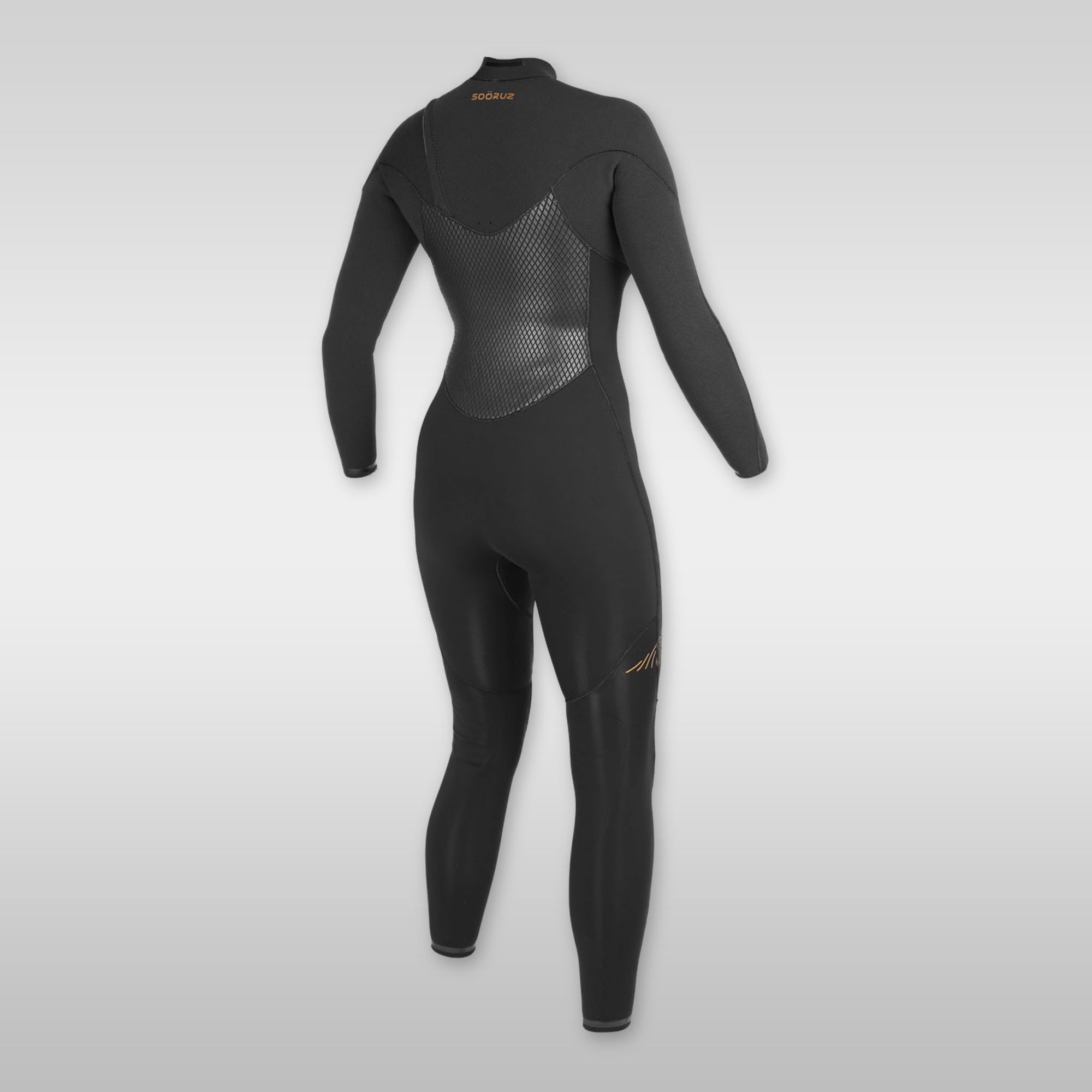 soöruz guru pro black 3/2mm chest-zip wetsuit for women