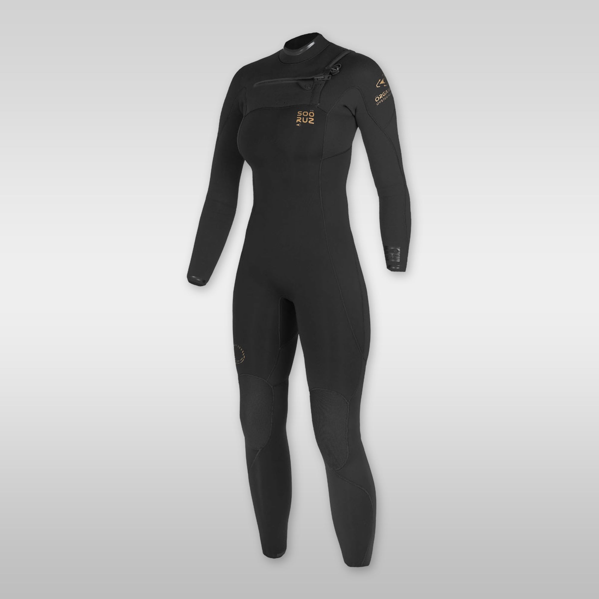 soöruz guru pro black 3/2mm chest-zip wetsuit for women