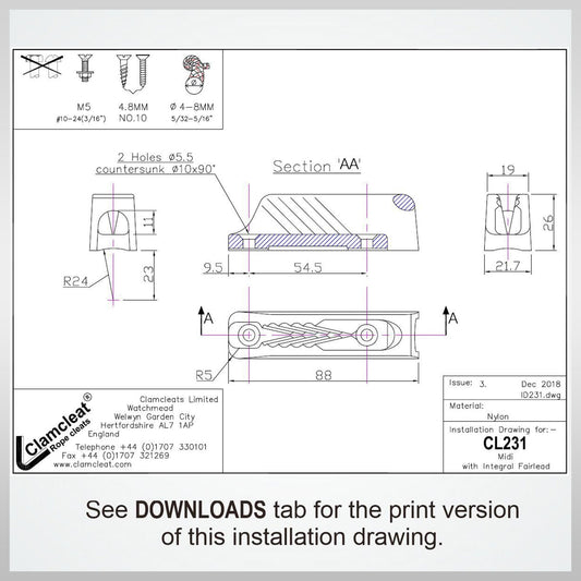 Clamcleat Cl231 Clamp klemme windsurf boating