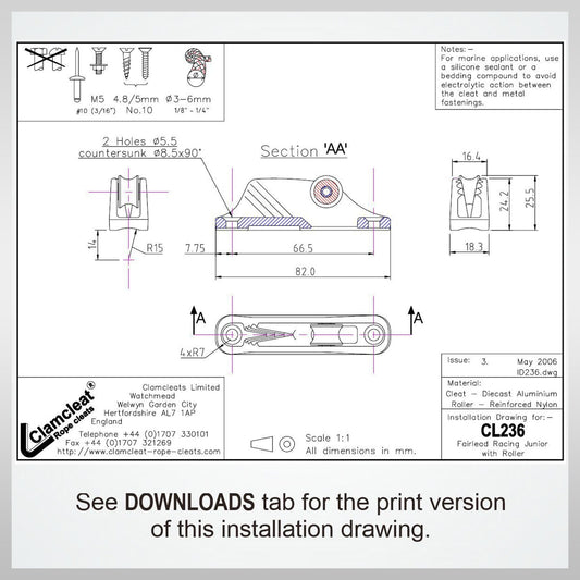 windsurfing windsurf sailing boating cleamcleat clamp CL236-CS