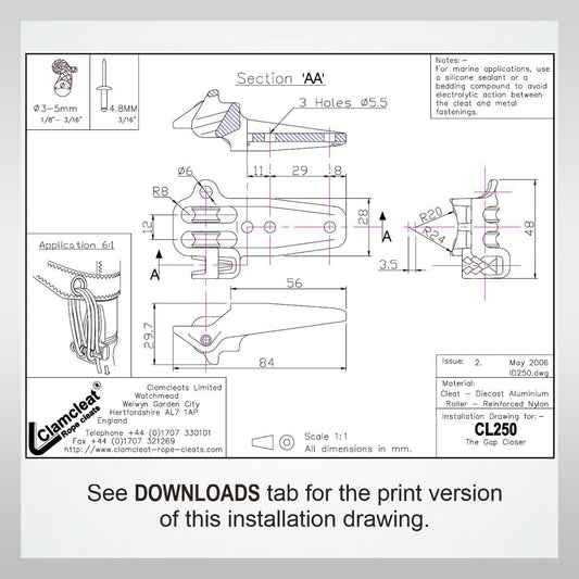 Boating windsurfing Clamcleat CL250 Umlenkrolle