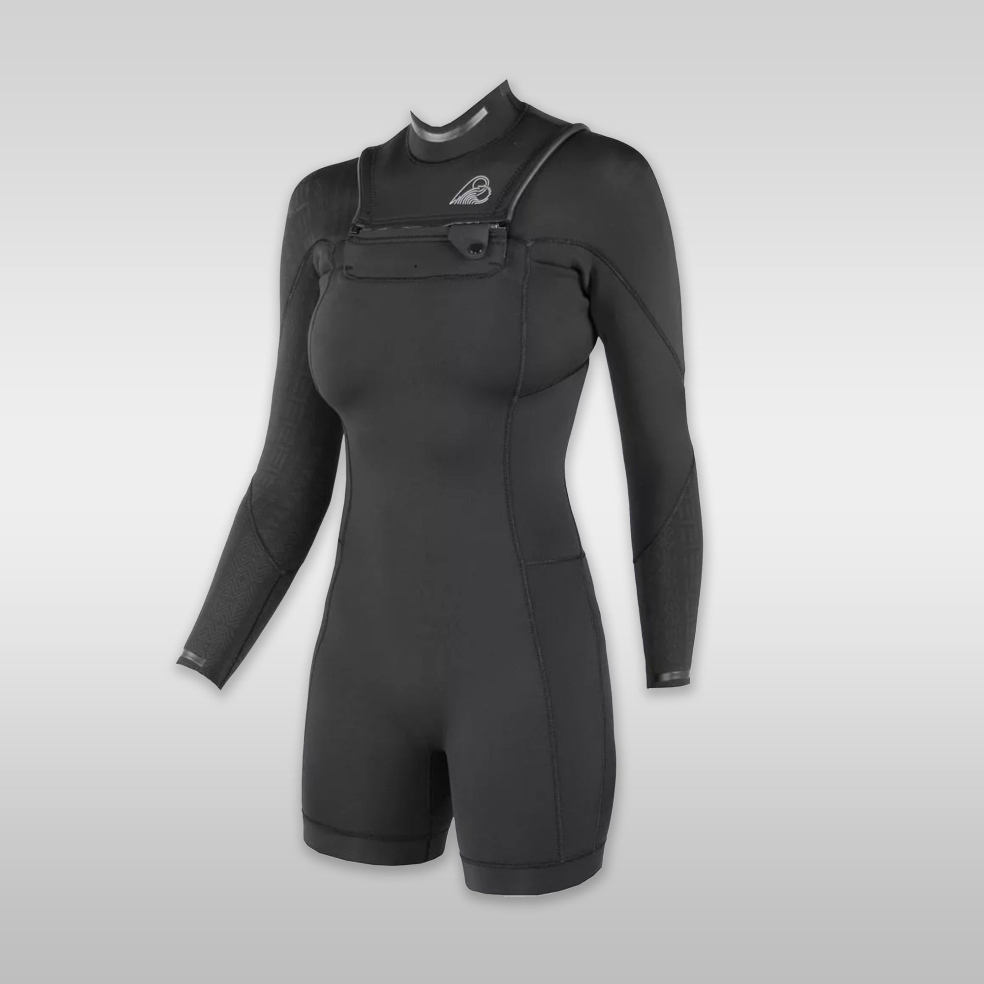 Surfshop windsurfshop Soöruz Neopren Wetsuit Women DIVINE Shorty LS Front-Zip Black