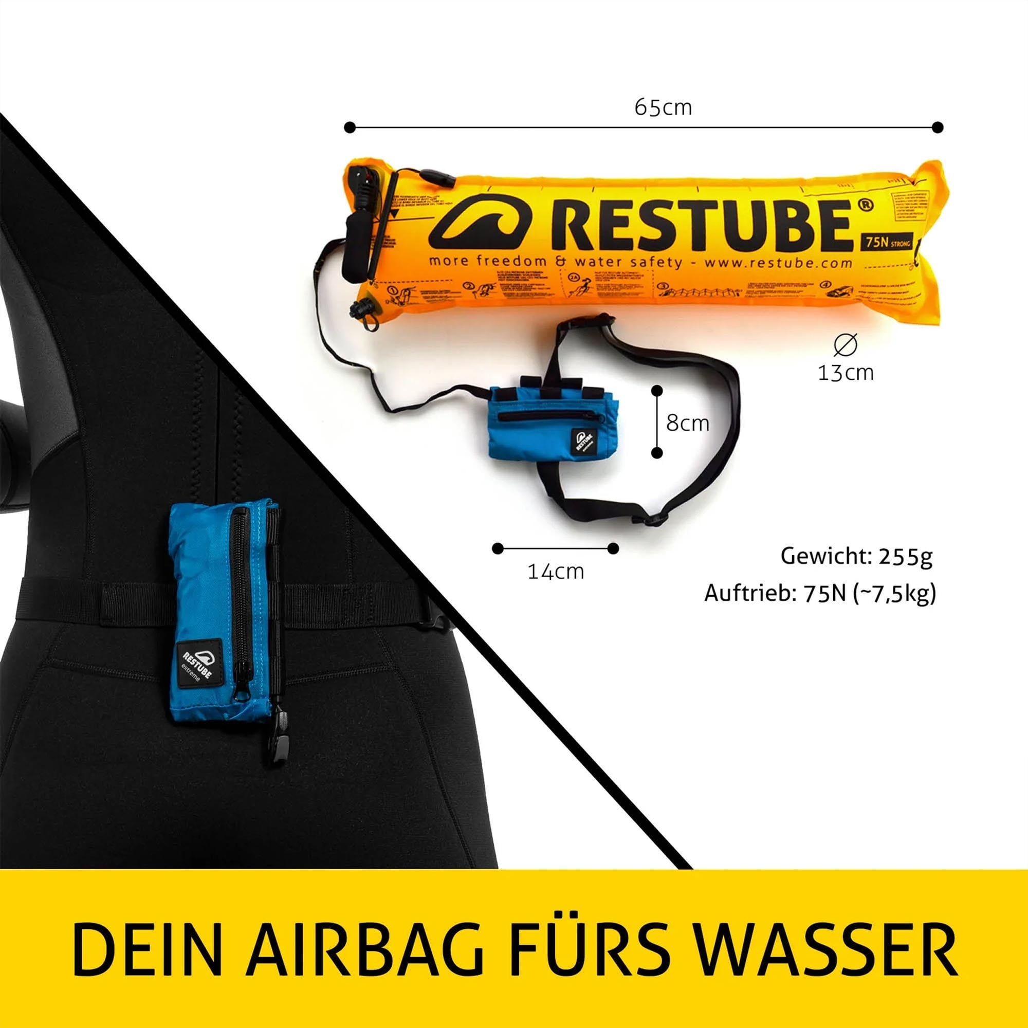 restube extreme safety buoy boje kitesurfing windsurfing wingfoiling swimming