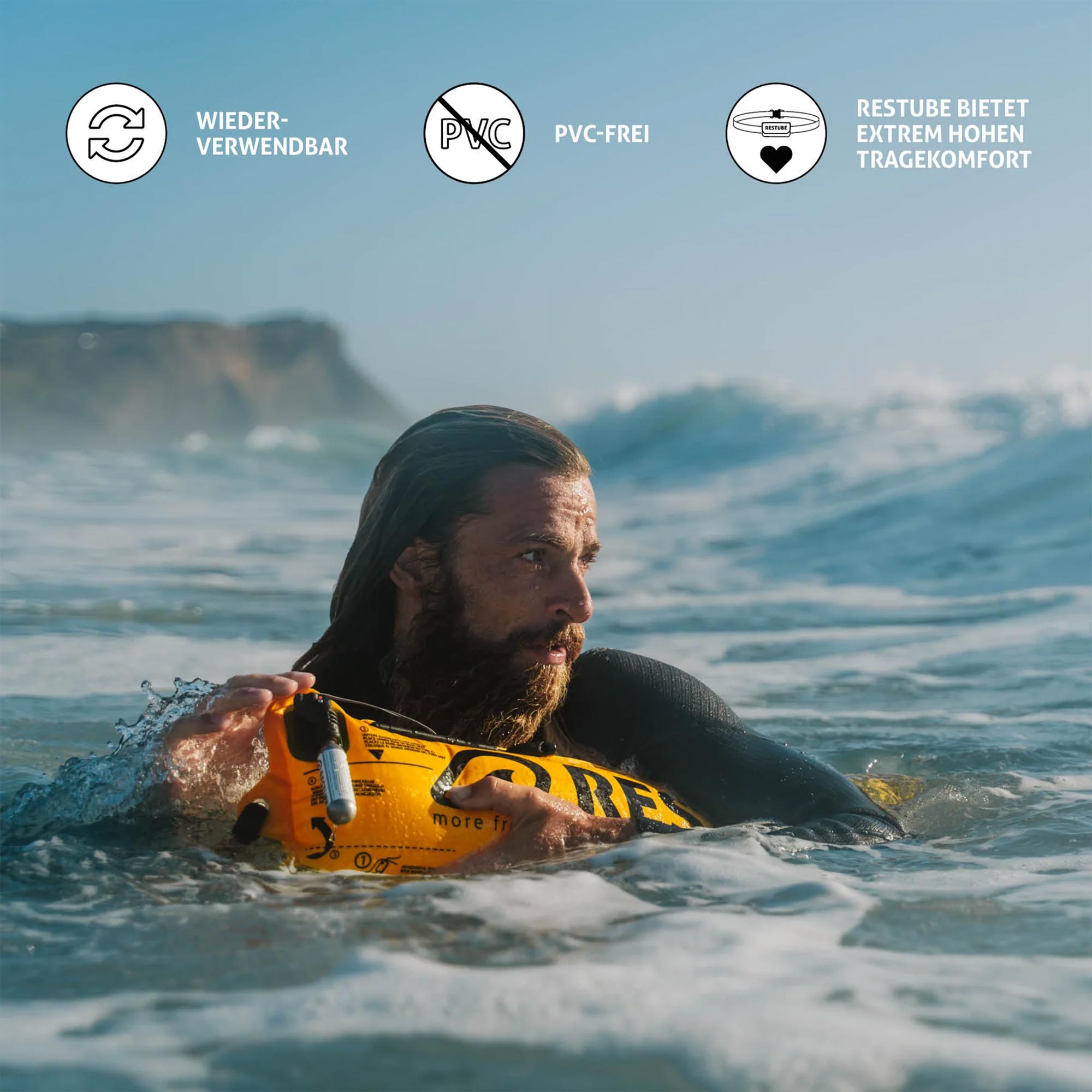 restube extreme safety buoy boje kitesurfing windsurfing wingfoiling swimming